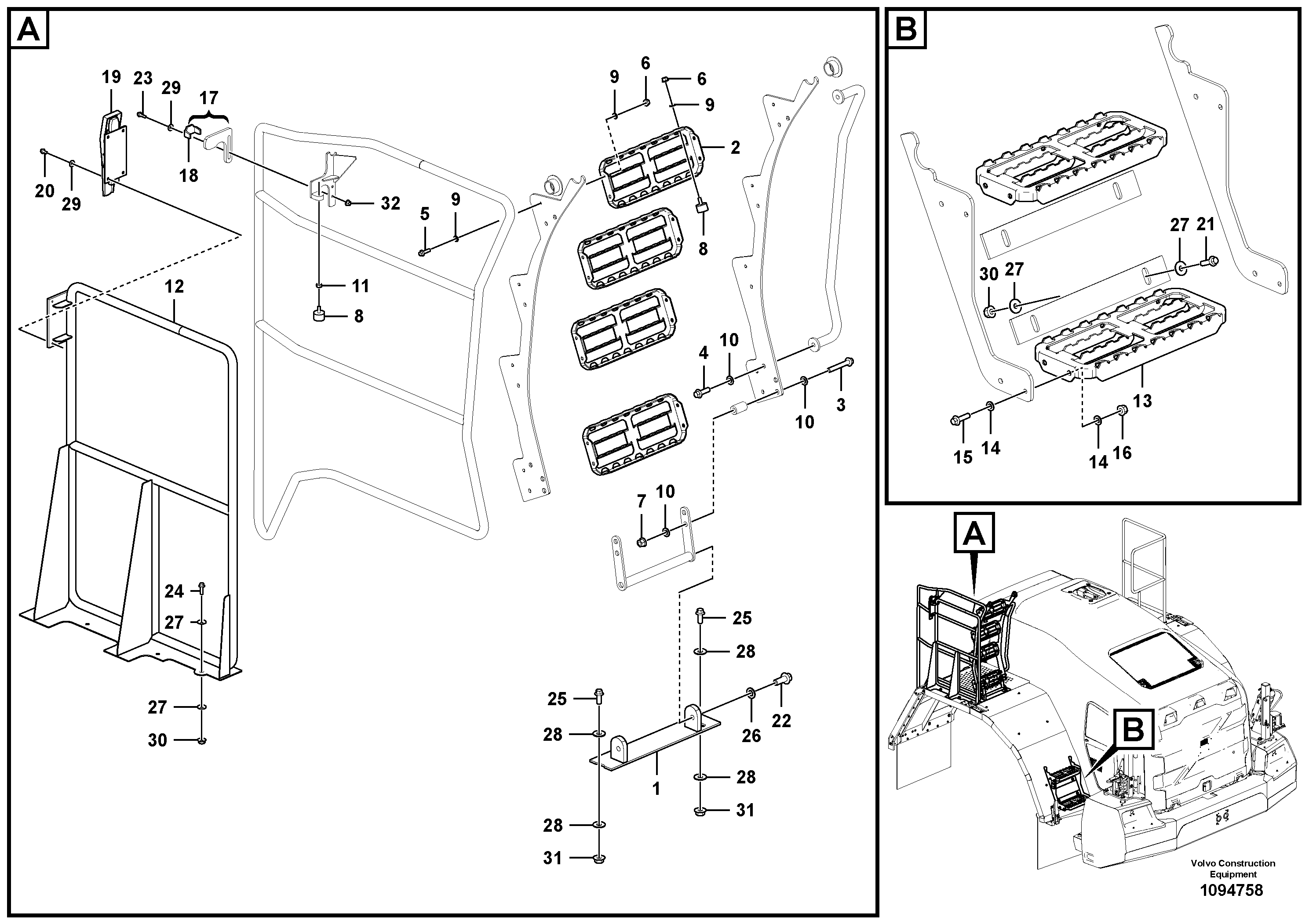 Seat frame VOE17435716 VOLVO