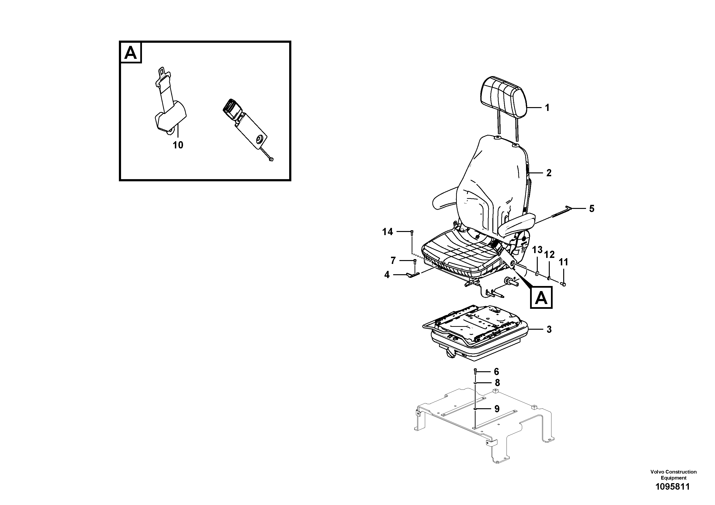 Seat frame VOE14734457 VOLVO