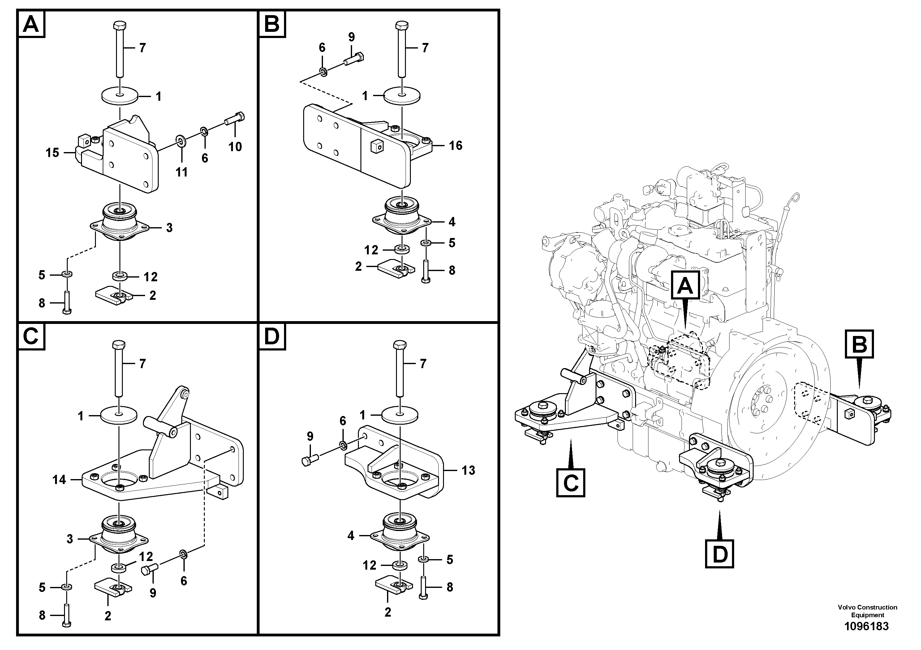 Mounting rail VOE60113353 VOLVO