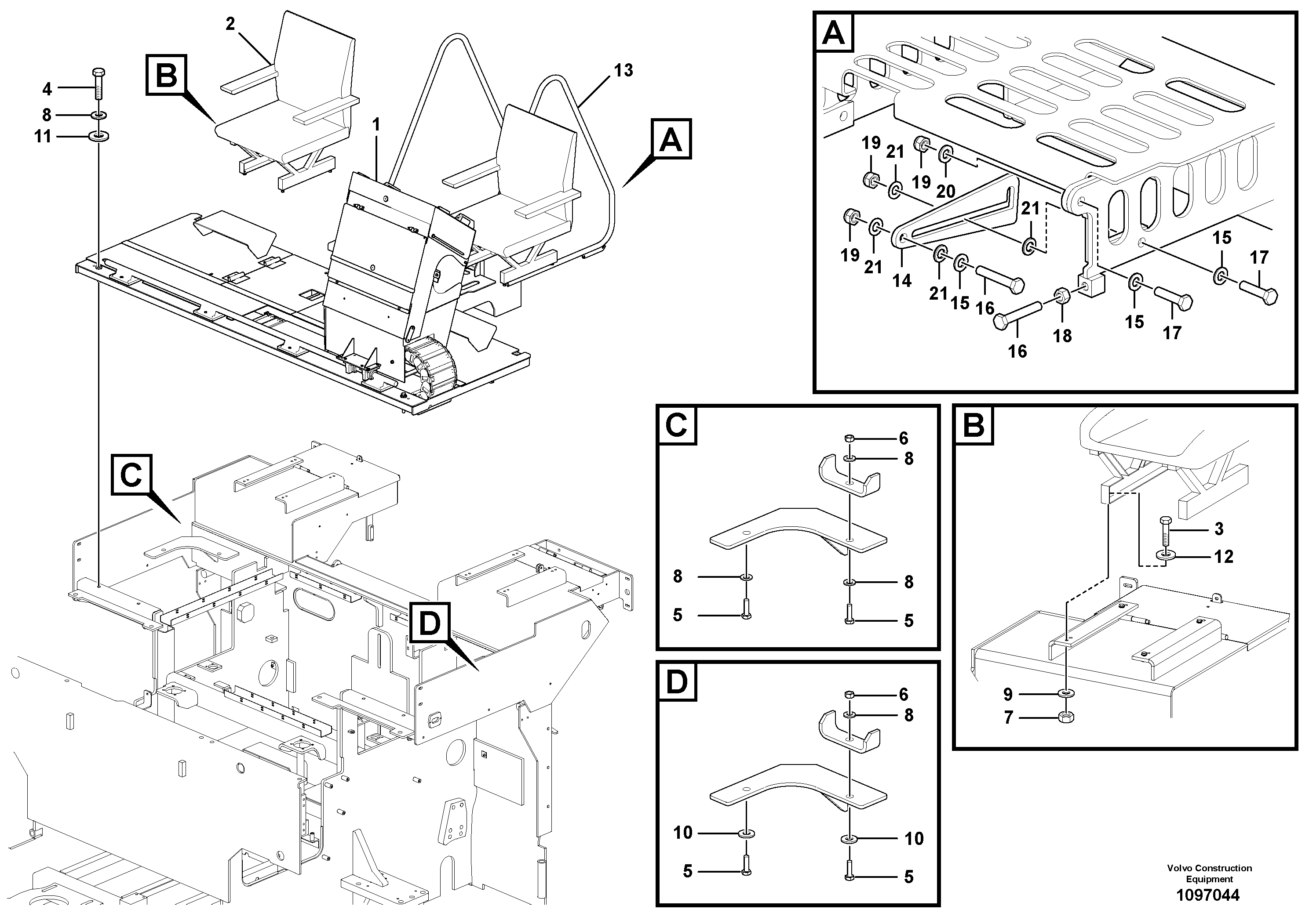 Pedal bracket R.h. VOE12838895 VOLVO