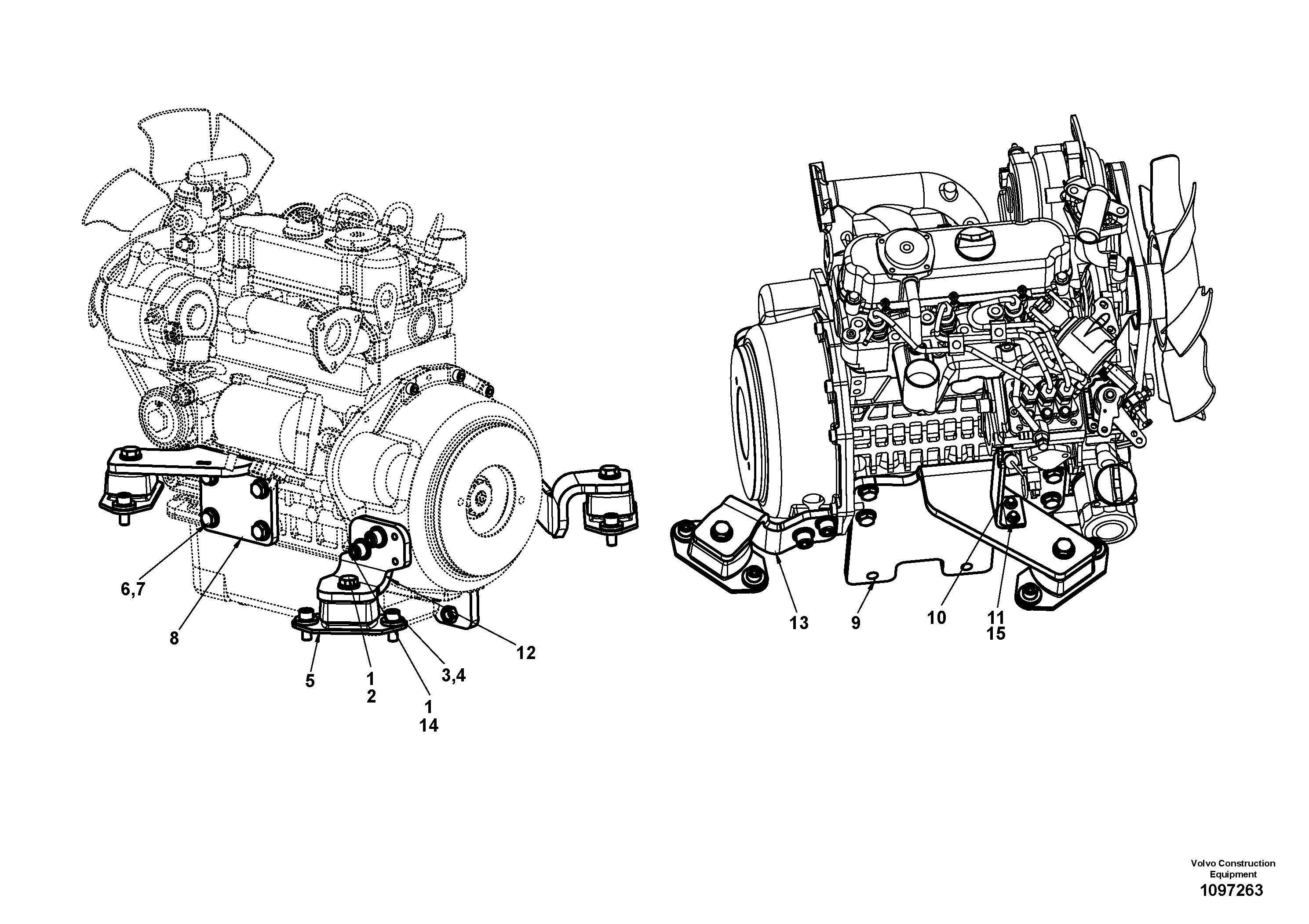 Seat frame VOE15705164 VOLVO