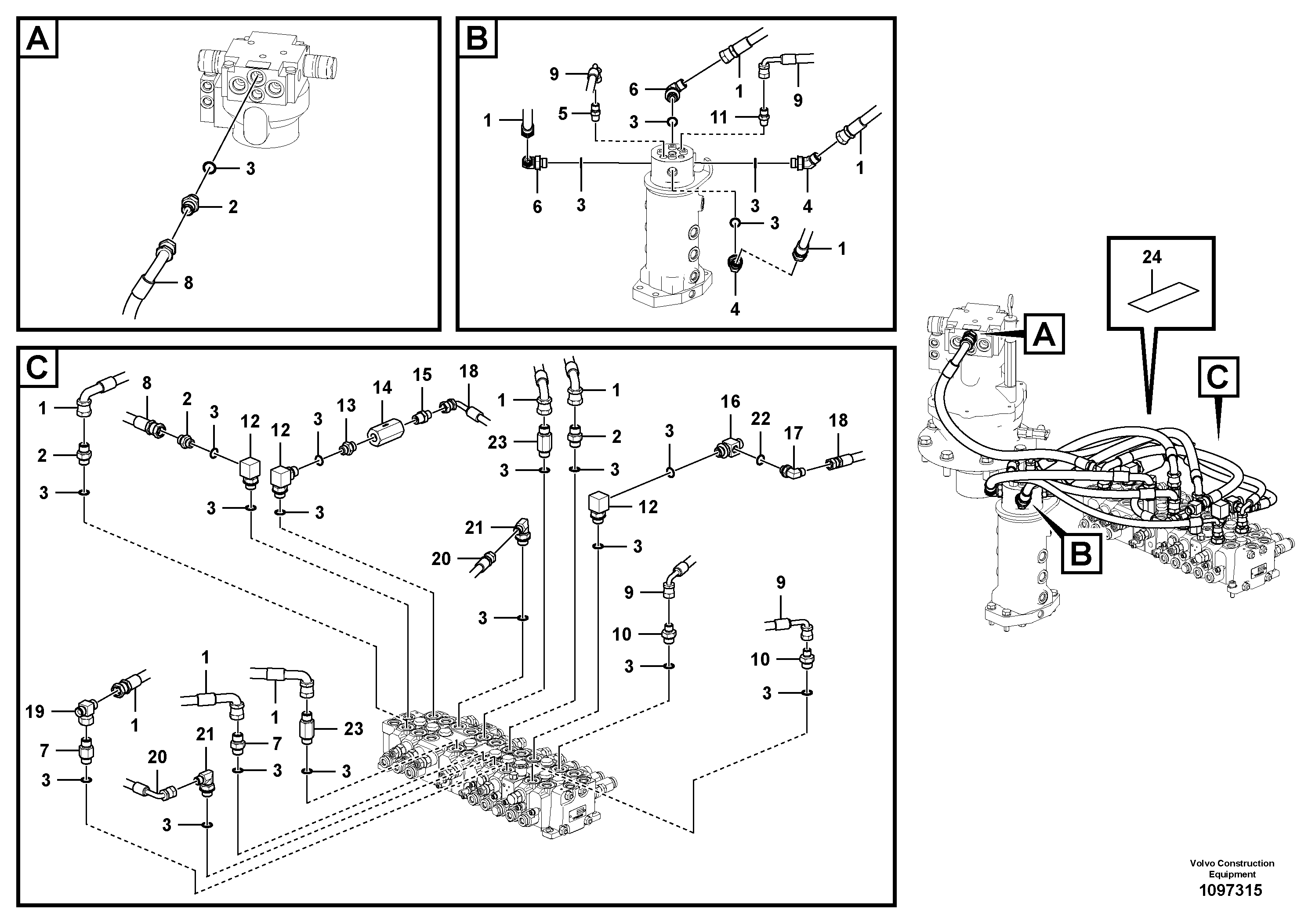 Fuel pipes, VOE14720811 VOLVO