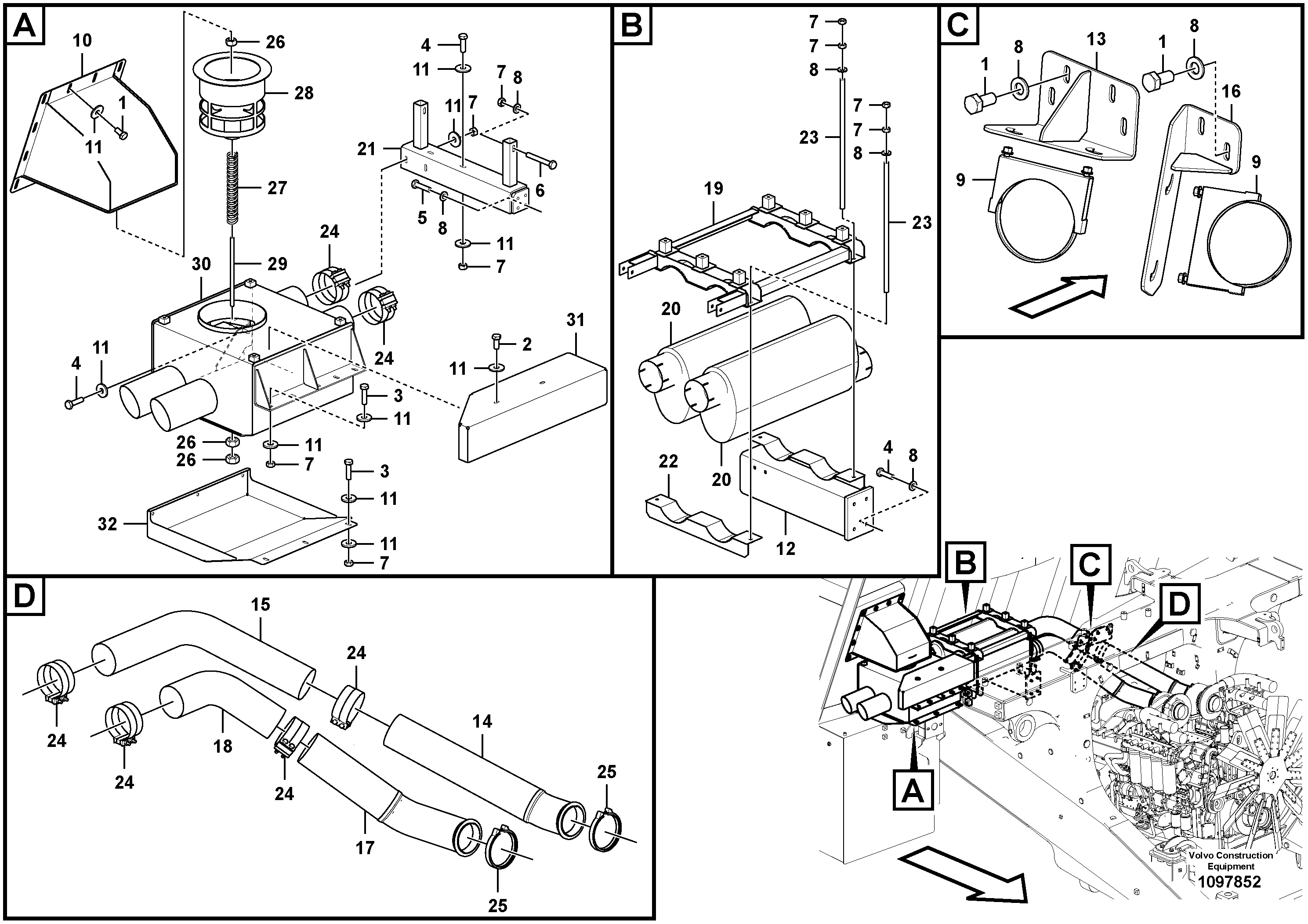Suction recoil filter TEL15433016 VOLVO