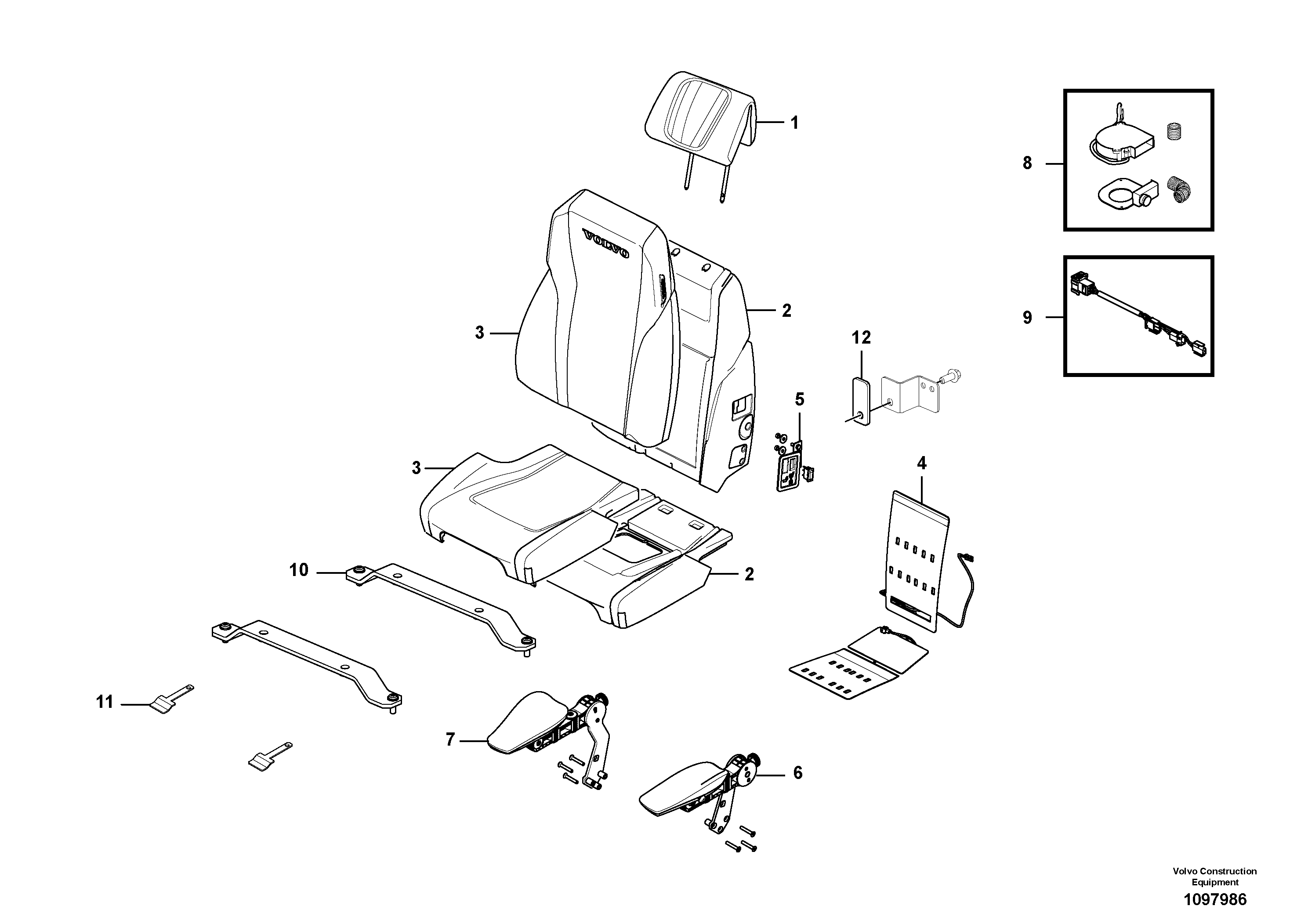 Seat frame VOE14734333 VOLVO