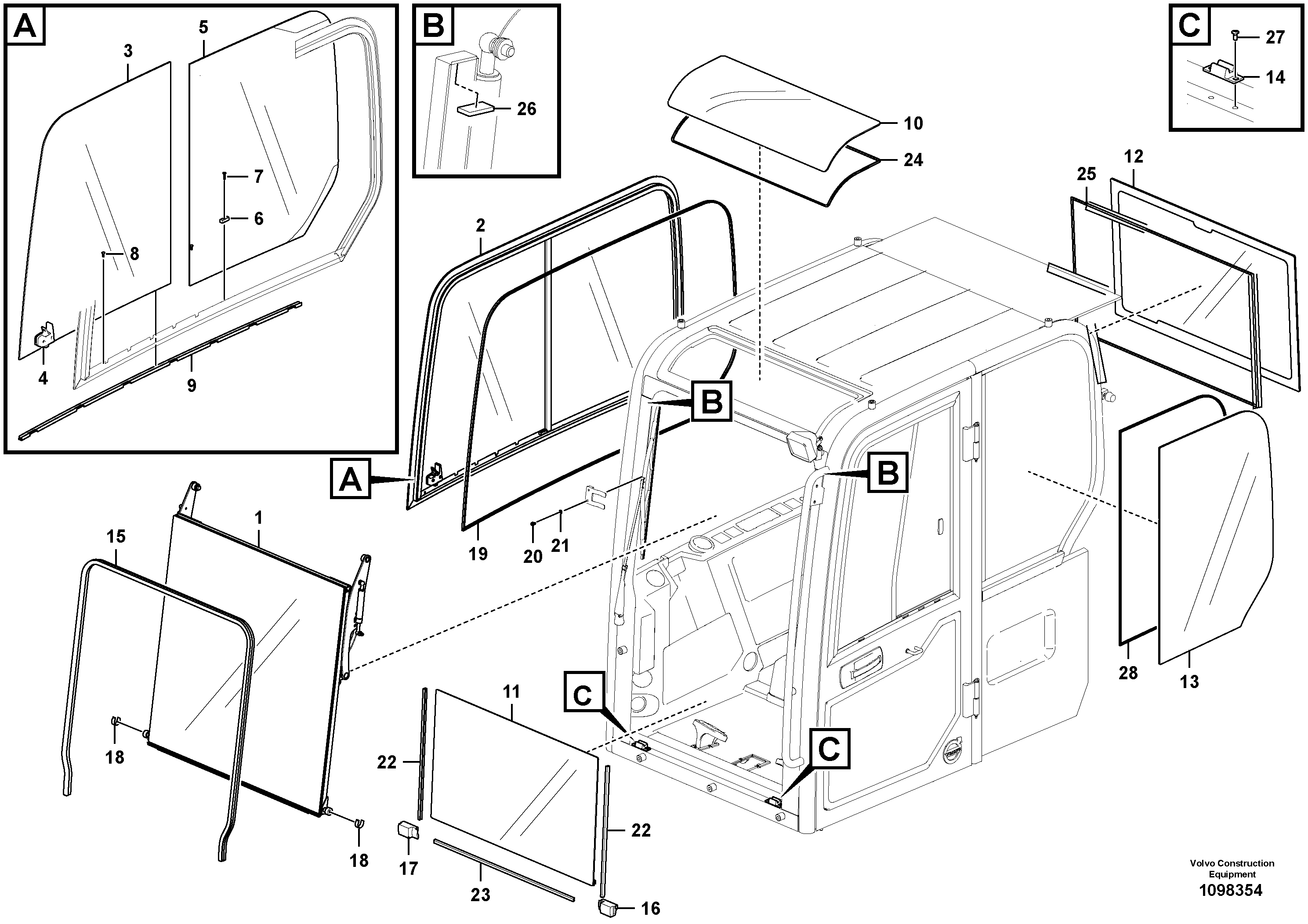 Cabin roof VOE14682013 VOLVO