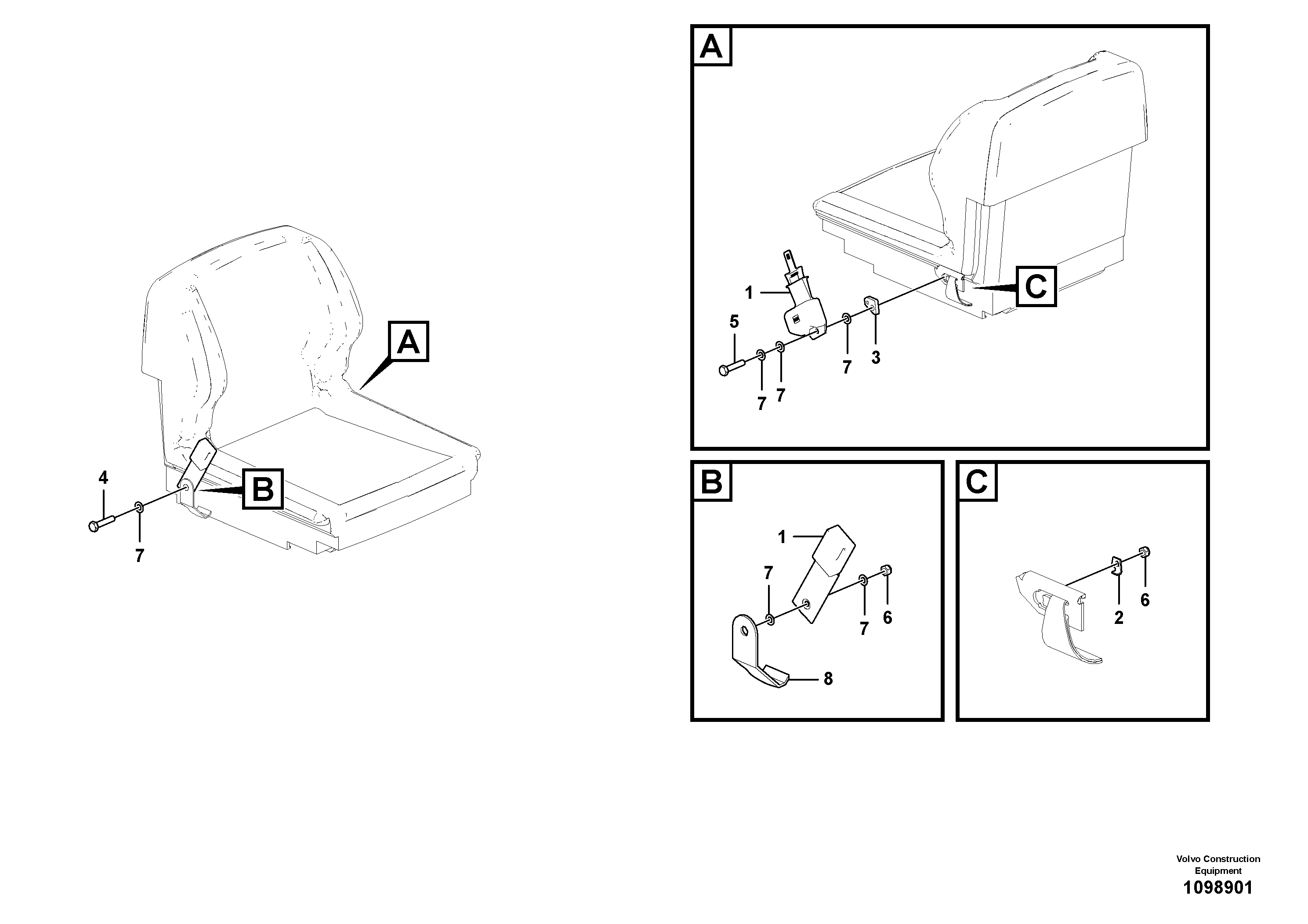 Seat frame VOE17489580 VOLVO