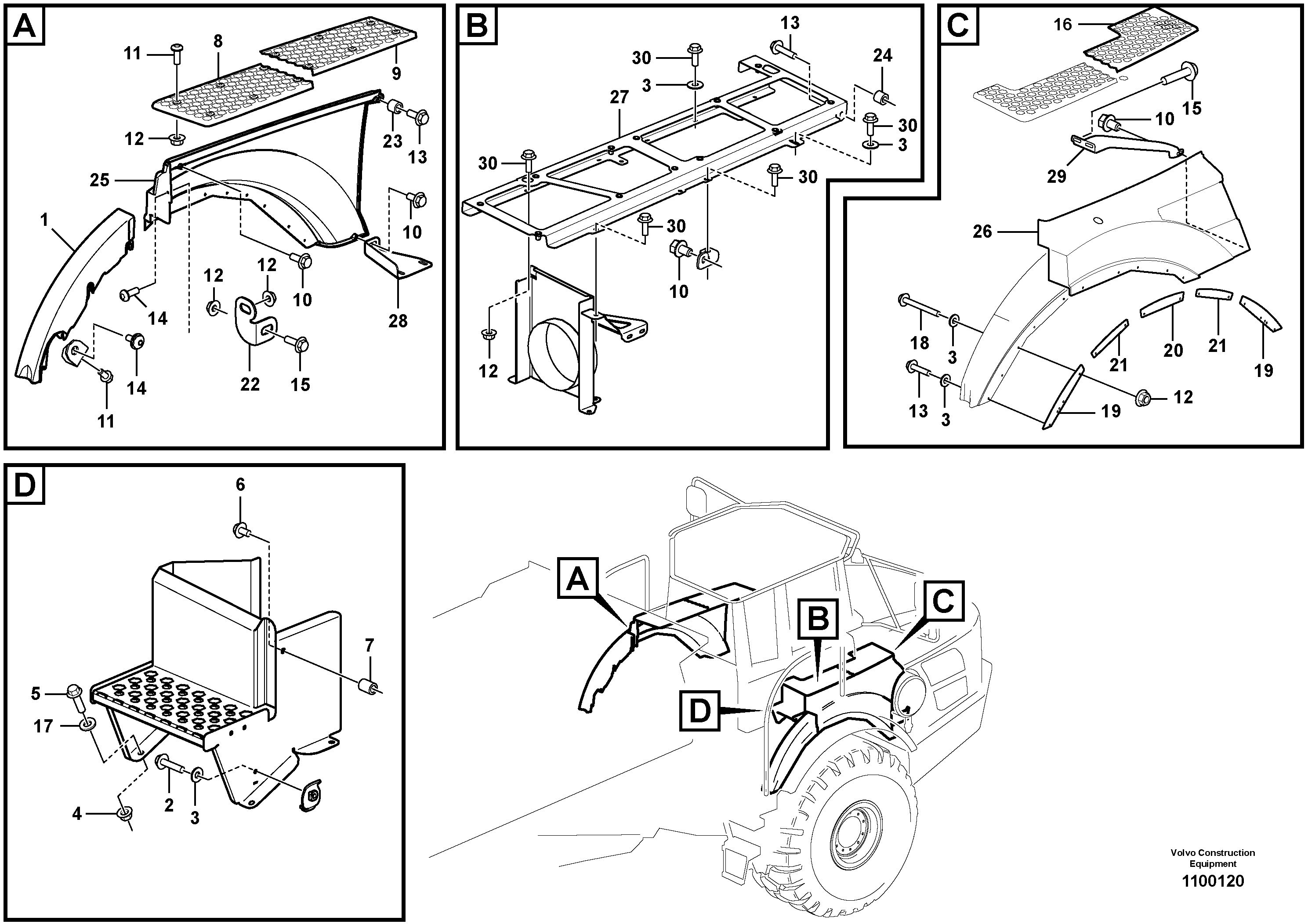 Seat frame VOE16869307 VOLVO