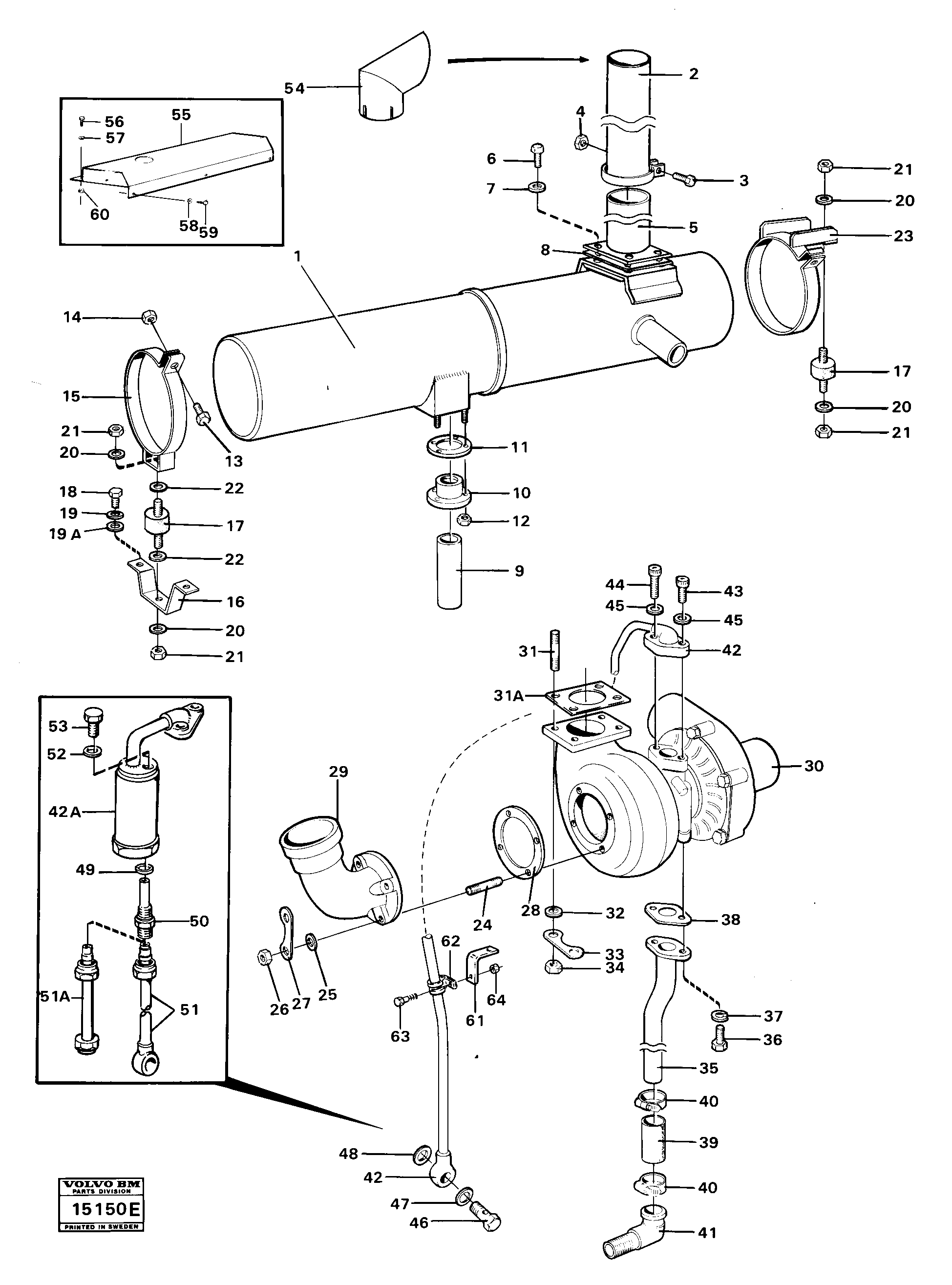 Oil feed pipe VOE787601 VOLVO