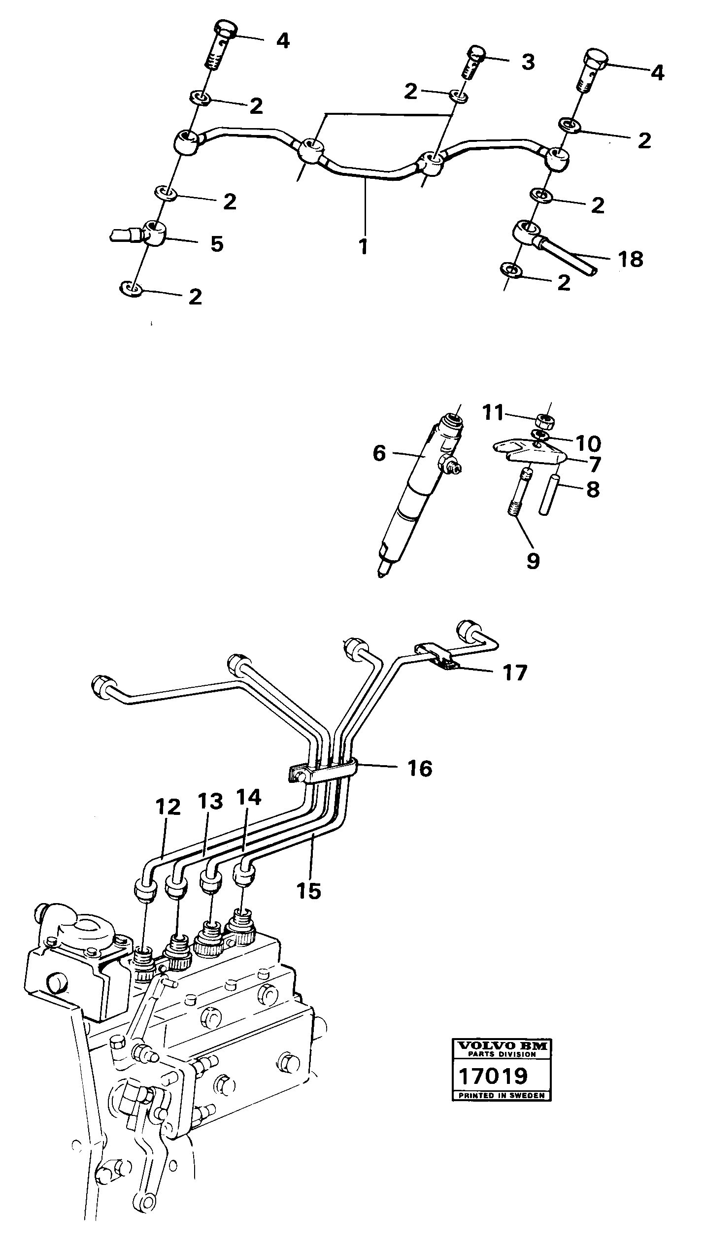 Fuel pipe VOE4804341 VOLVO