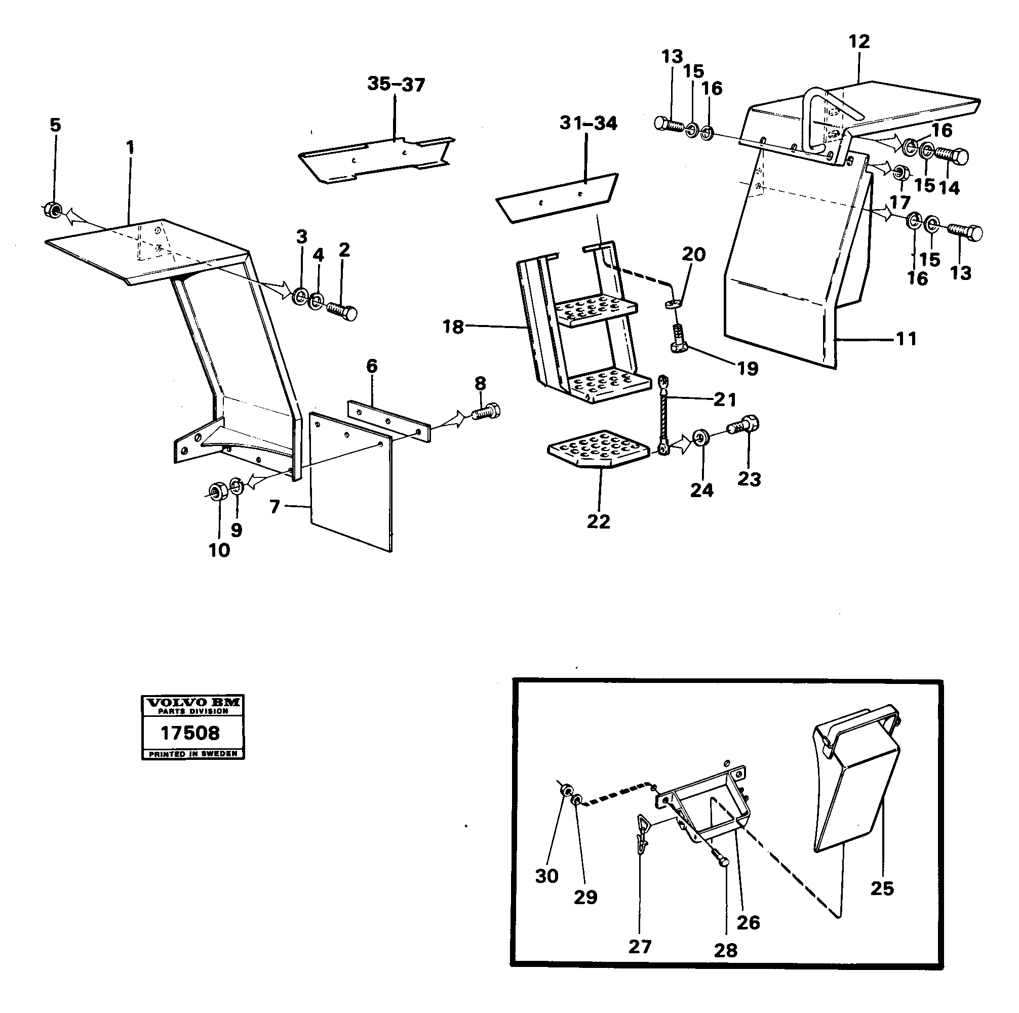 Pedal bracket L.h. VOE4947795 VOLVO