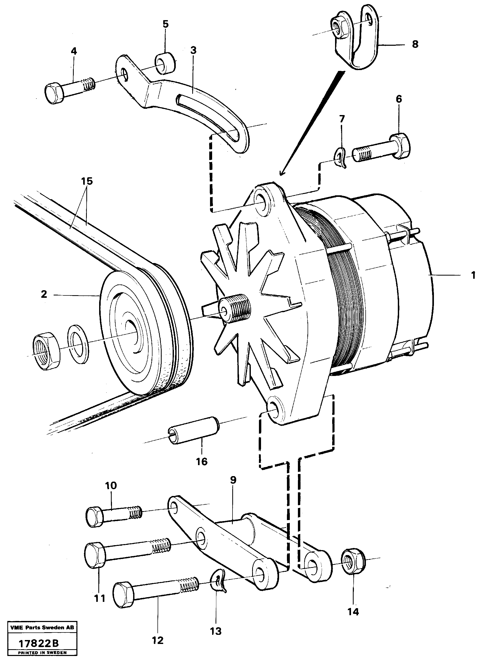 Mounting rail VOE13971006 VOLVO