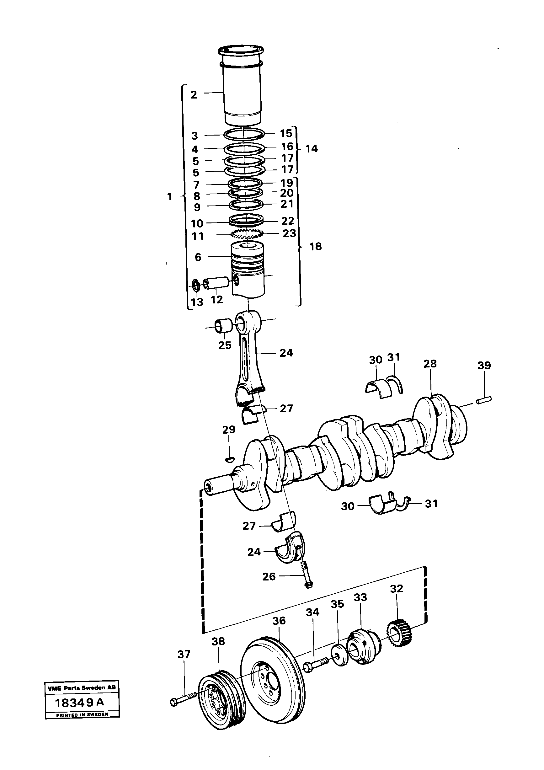 For upper engine part VOE465815 VOLVO