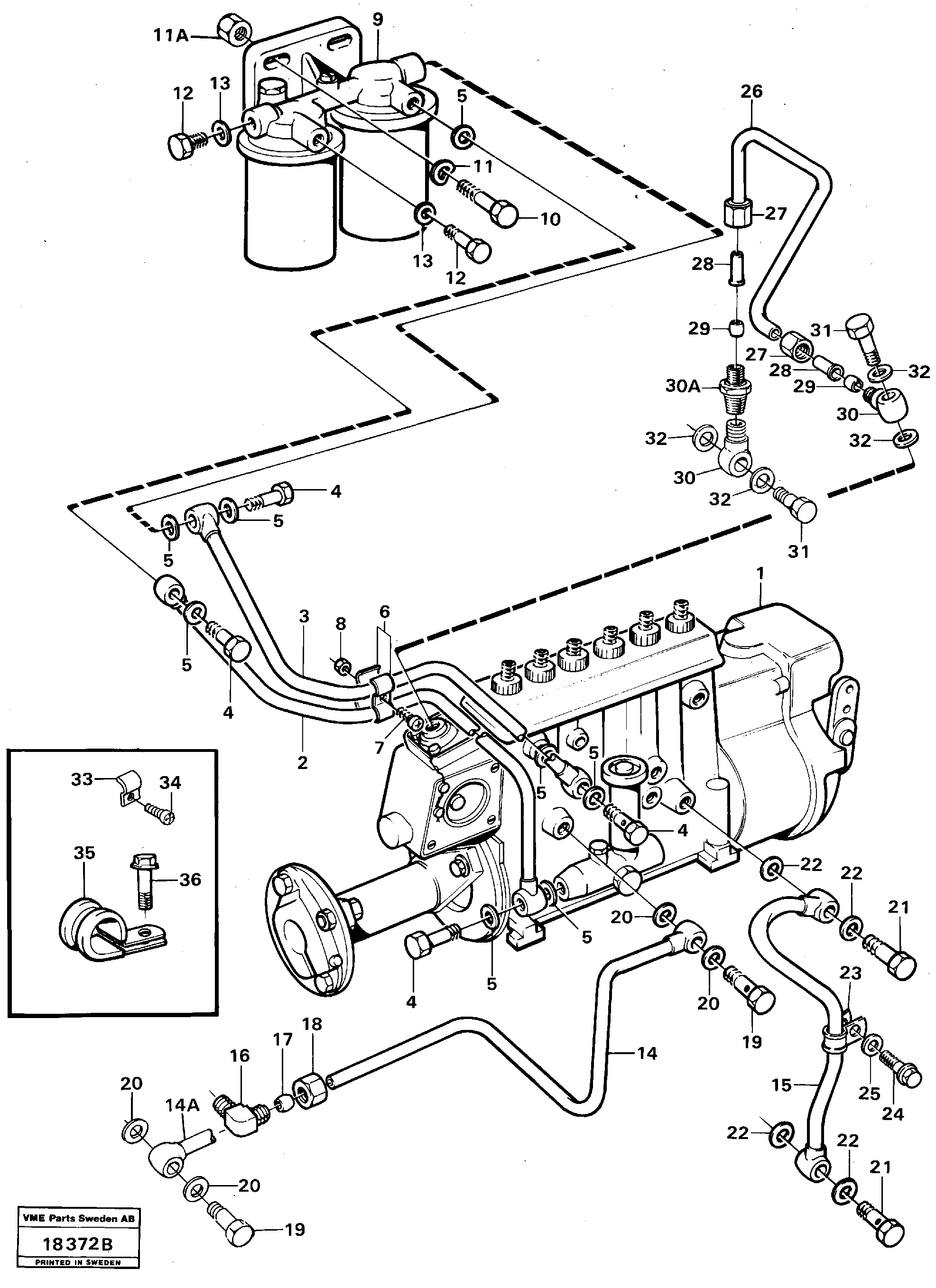 Oil feed pipe VOE477908 VOLVO