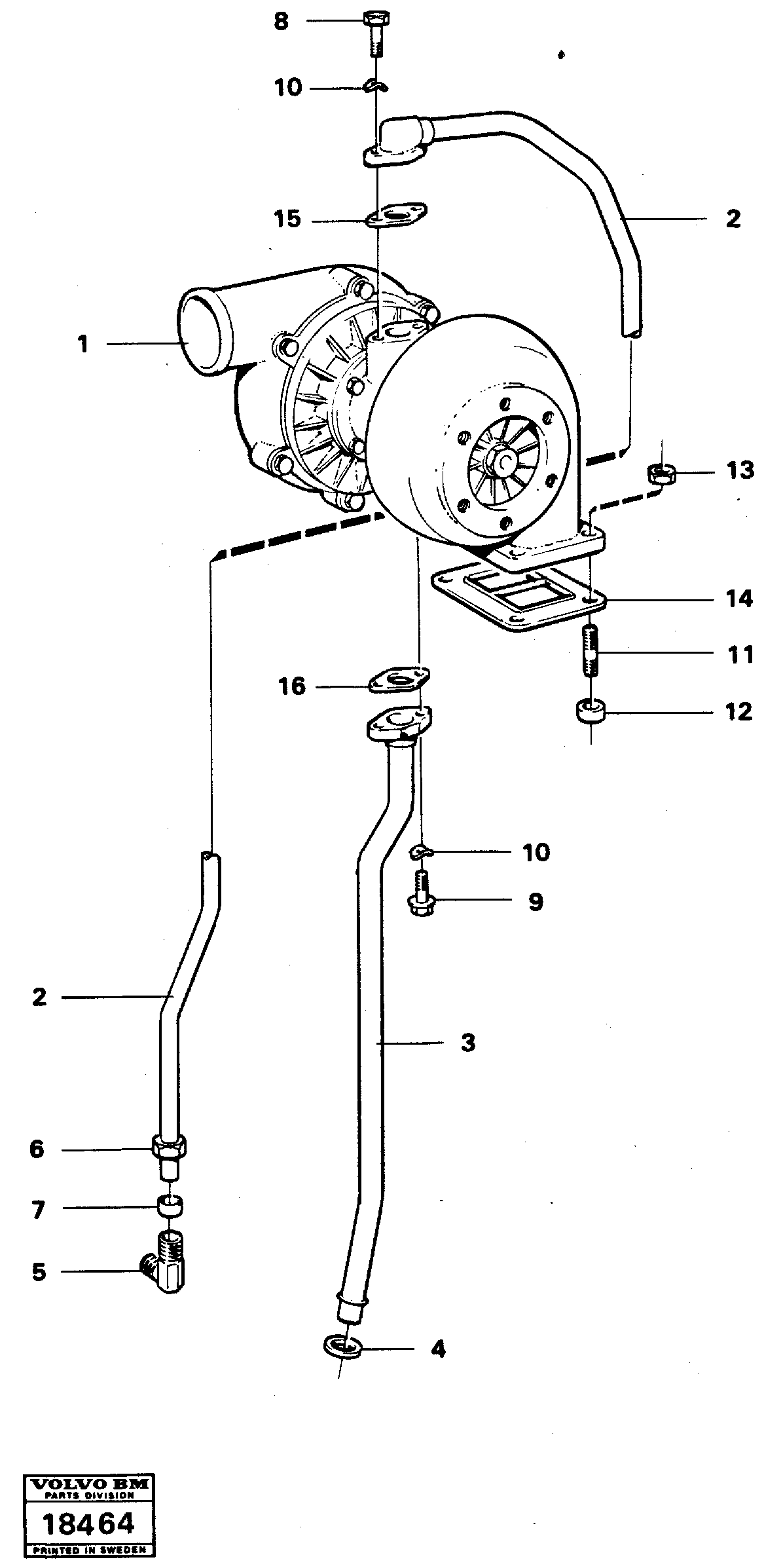 Oil feed pipe VOE847879 VOLVO