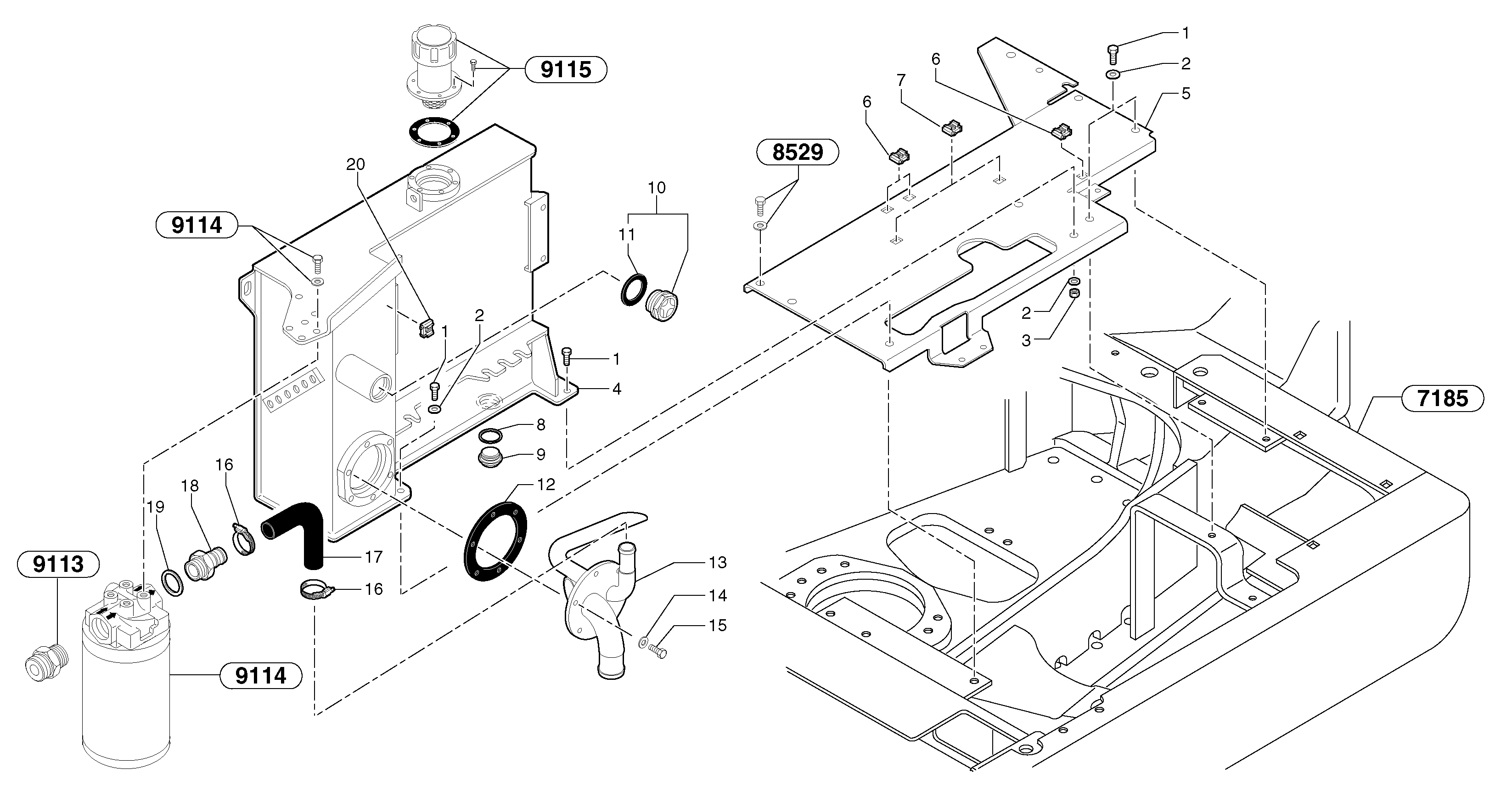 Hydr fluid tank PJ5020104 VOLVO