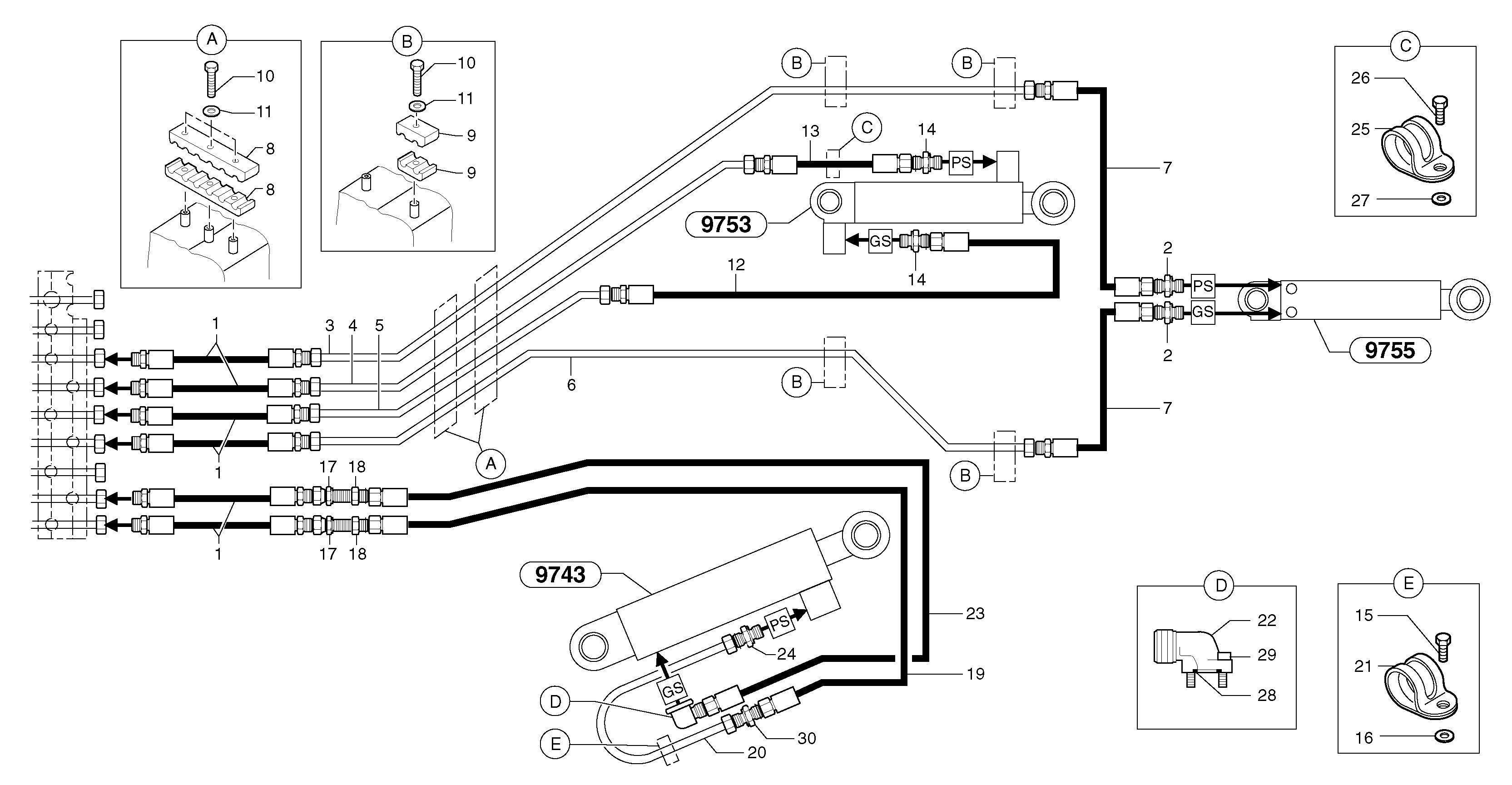 High pressure hose PJ5473012 VOLVO