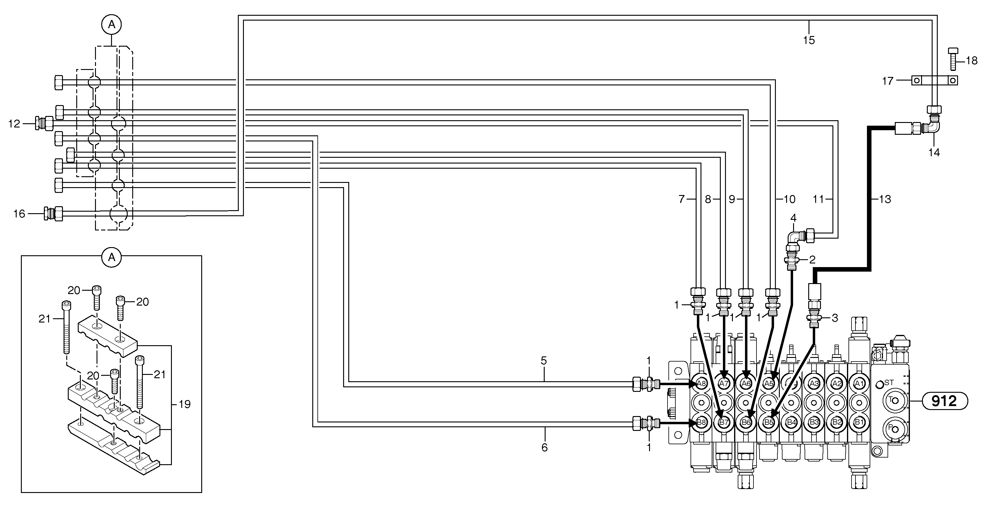Fuel pipes, VOE11806296 VOLVO