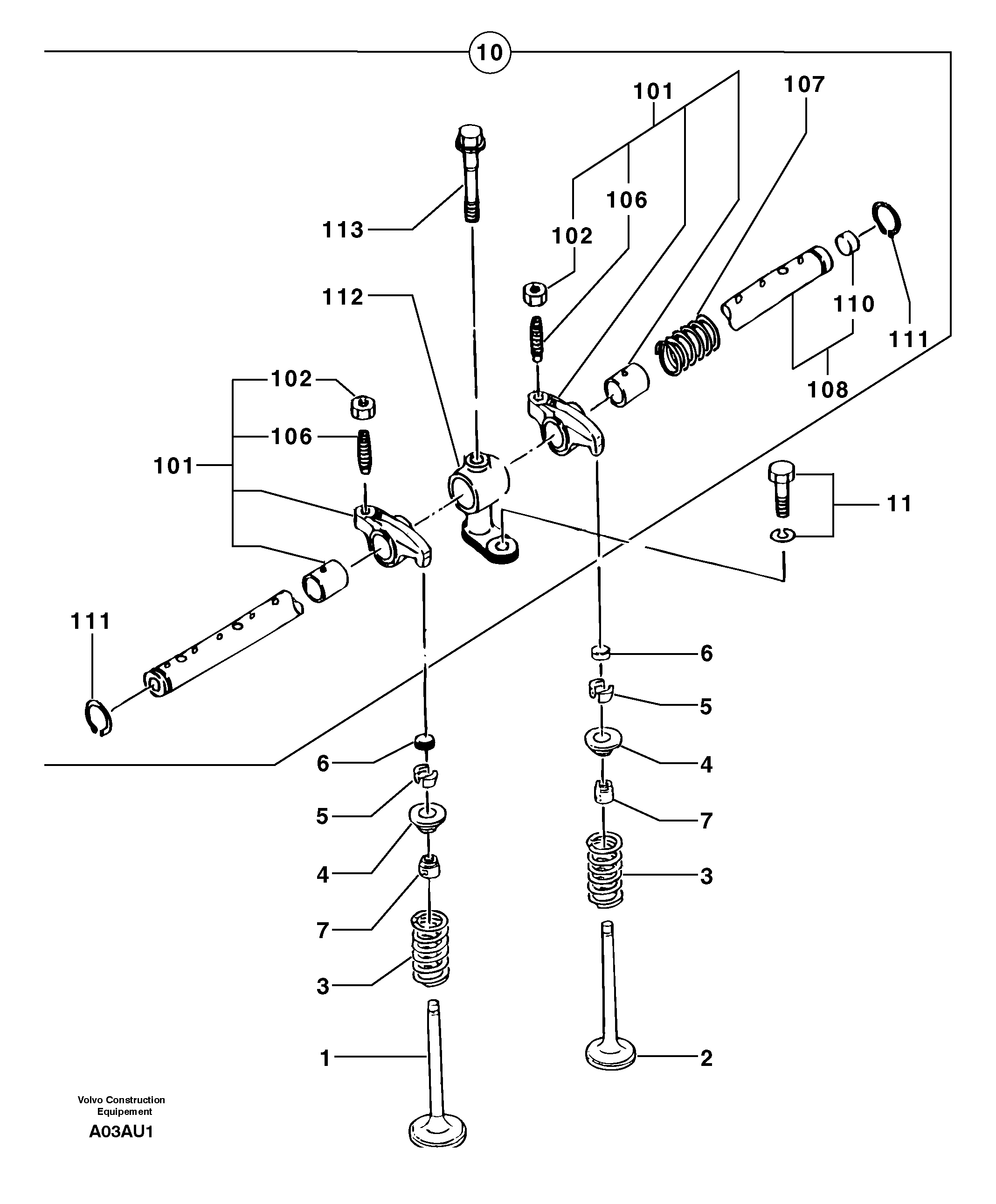 Rocker Arm Shaft PJ7416423 VOLVO