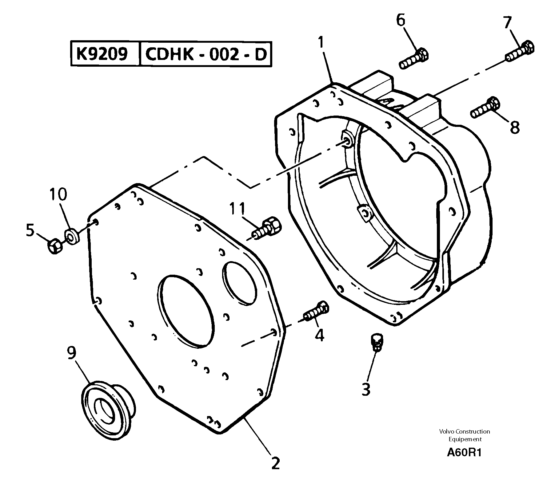 Flywheel housing PJ110446980 VOLVO