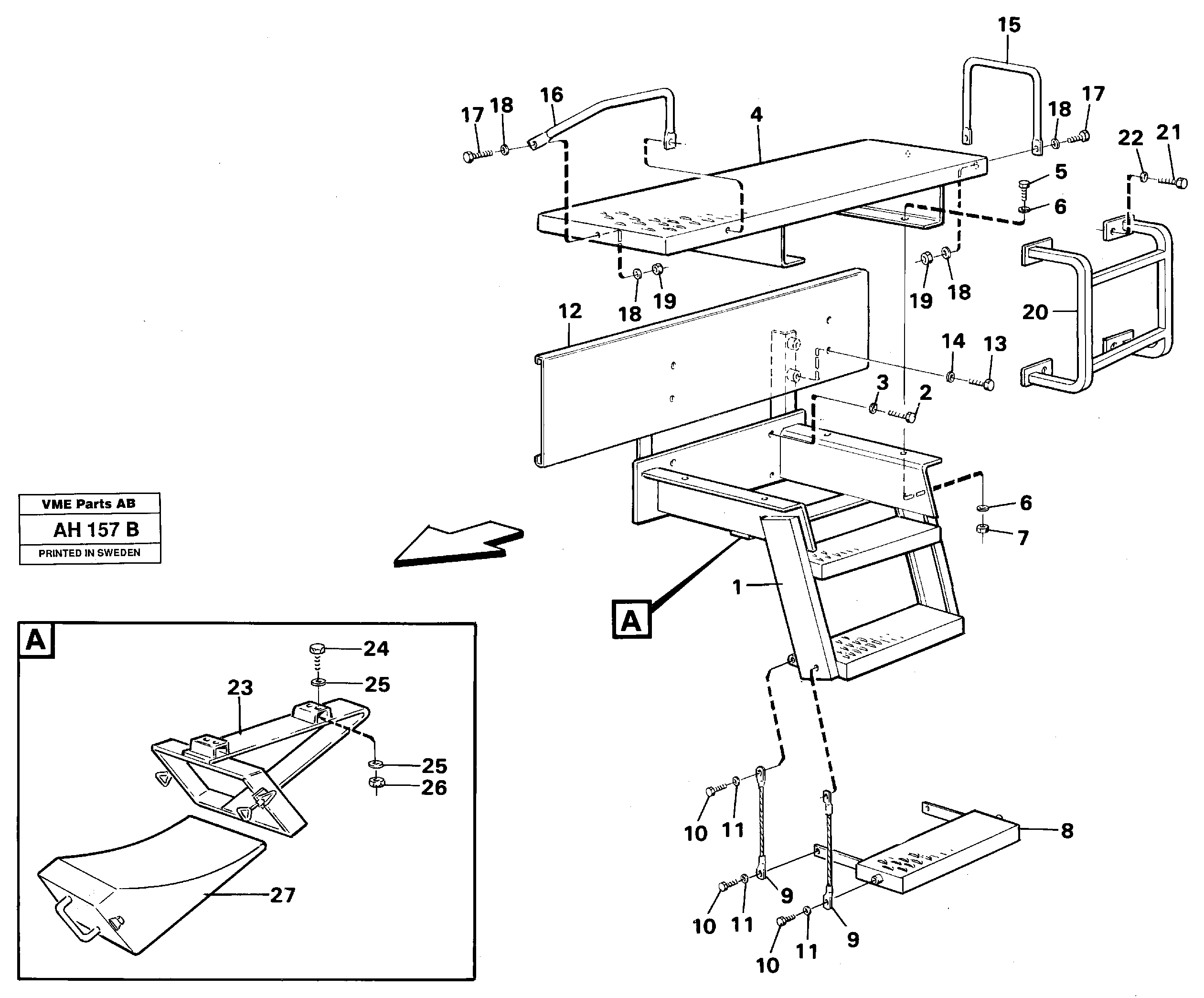 Pedal bracket L.h. VOE11014054 VOLVO