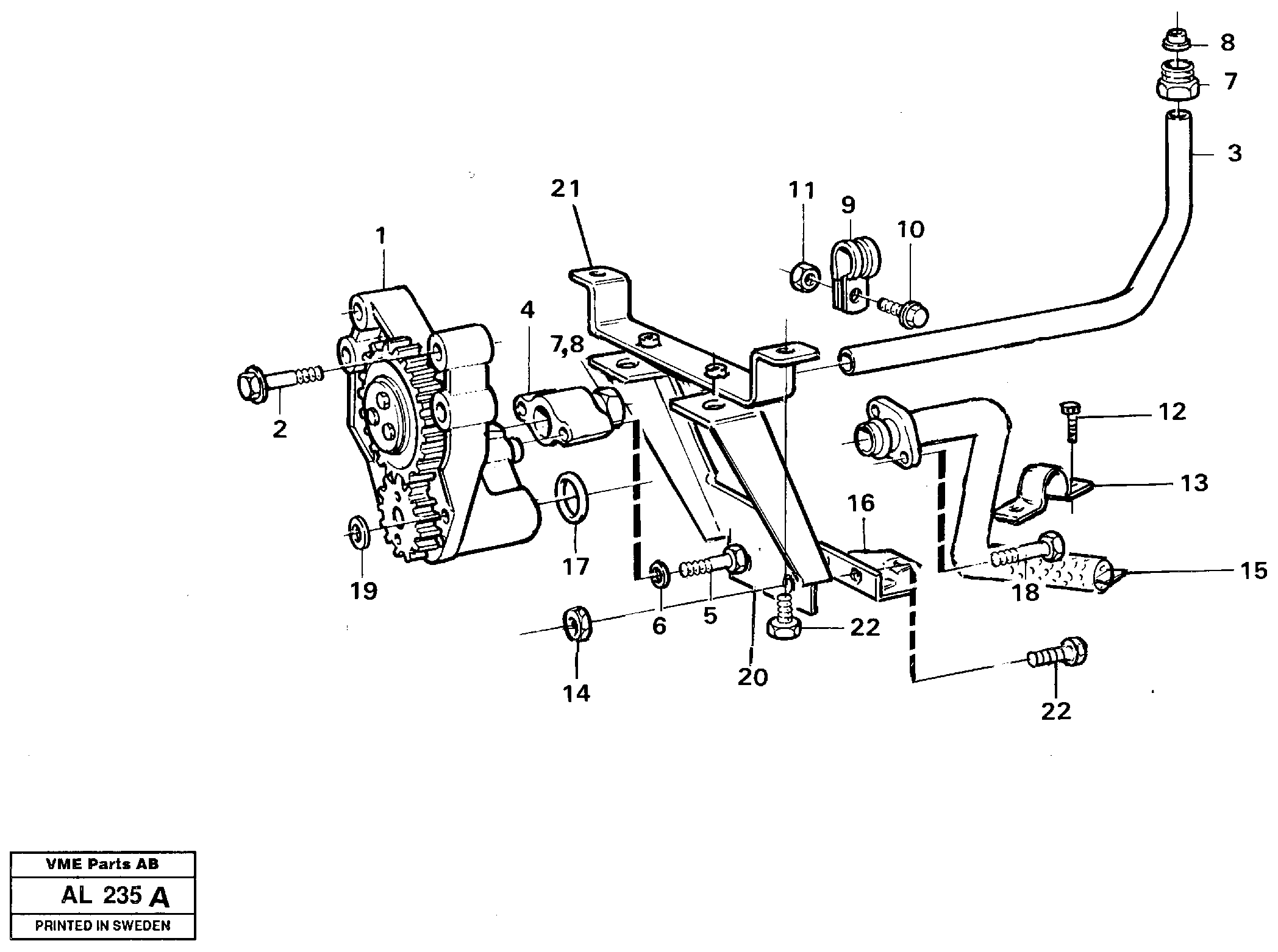 Oil feed pipe VOE420993 VOLVO
