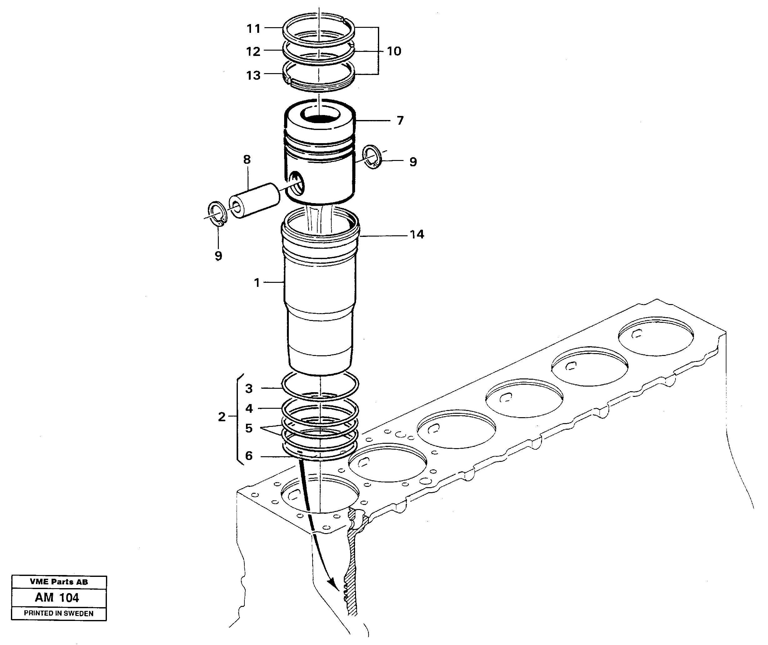 Piston VOE1556763 VOLVO