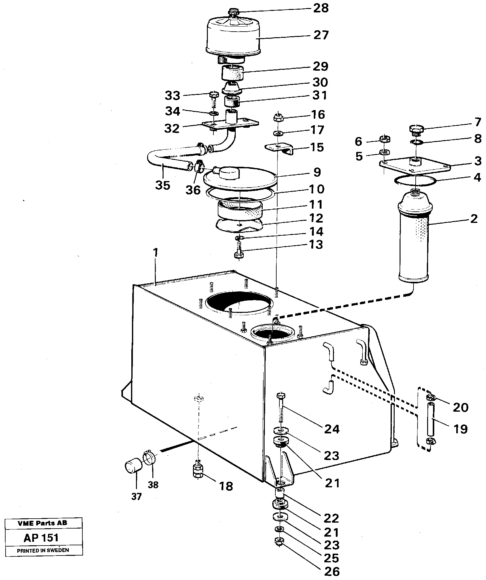 Hydr fluid tank VOE11020279 VOLVO