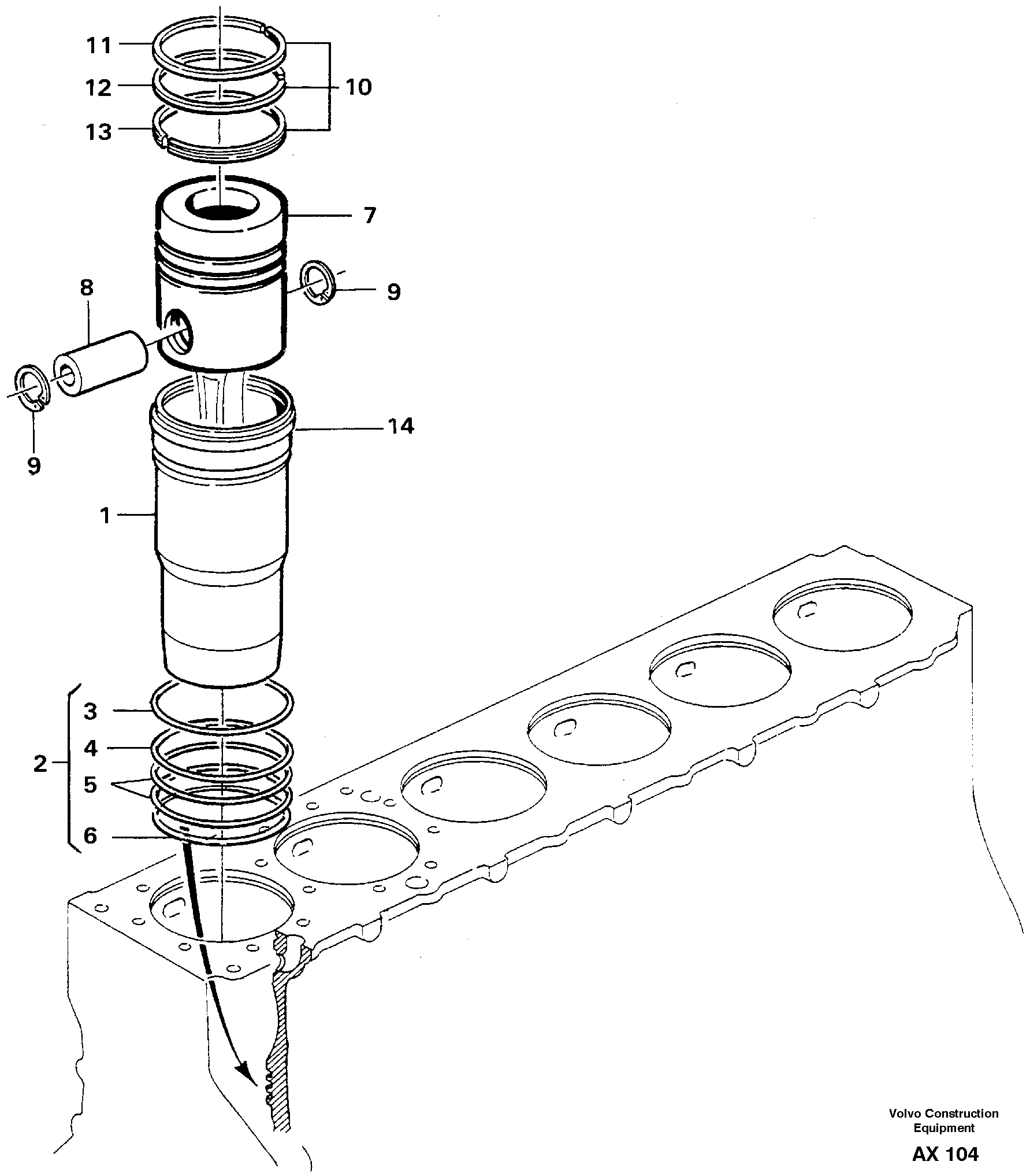 Piston VOE1556913 VOLVO