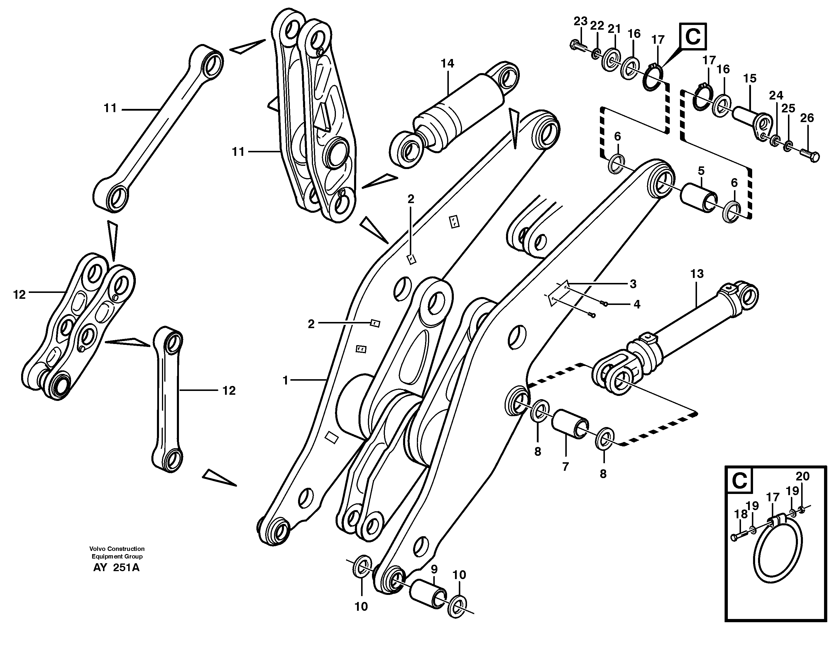 Mounting rail VOE955643 VOLVO