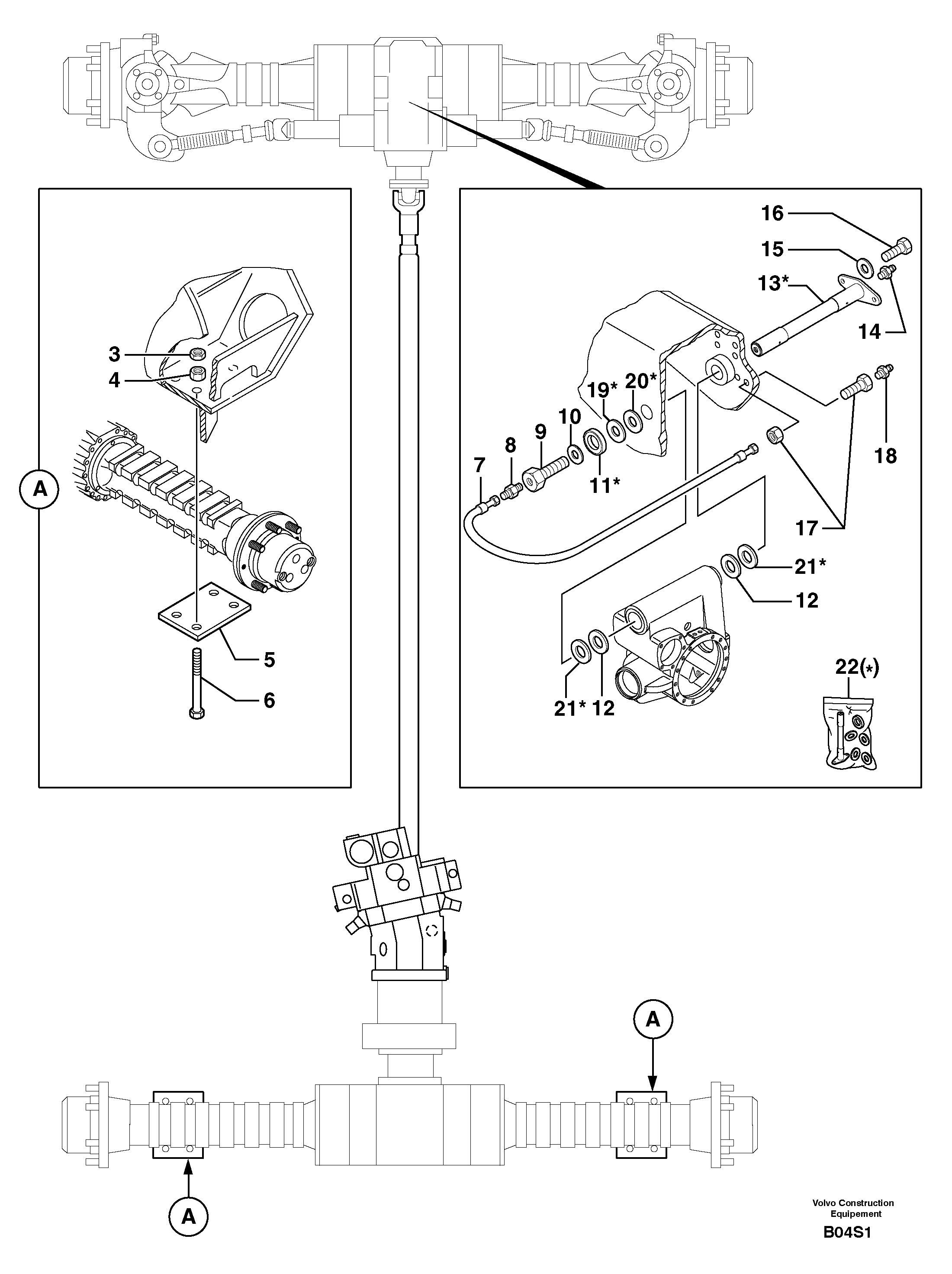 Rear axle PJ5650061 VOLVO
