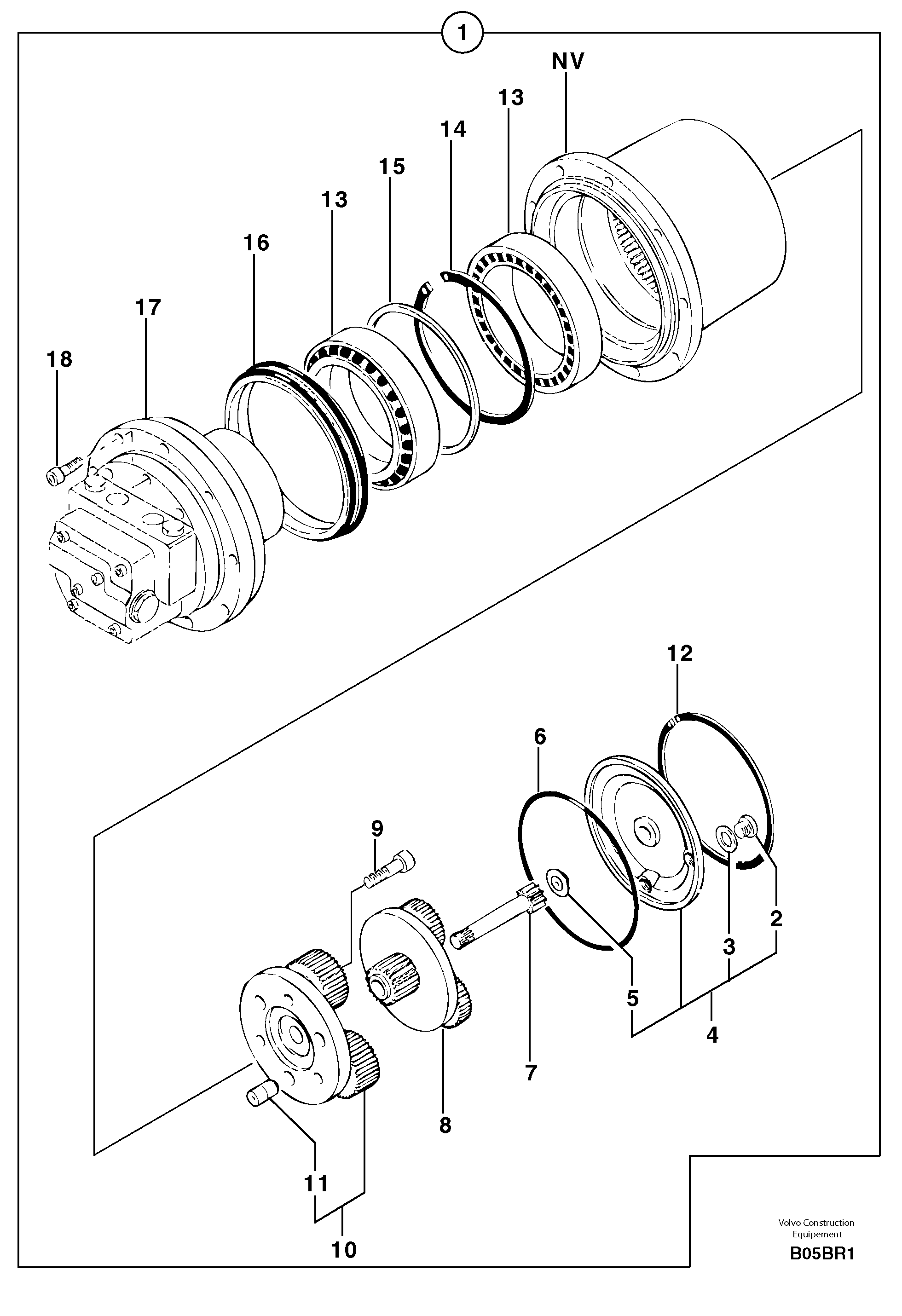 Pinion shaft PJ7416993 VOLVO