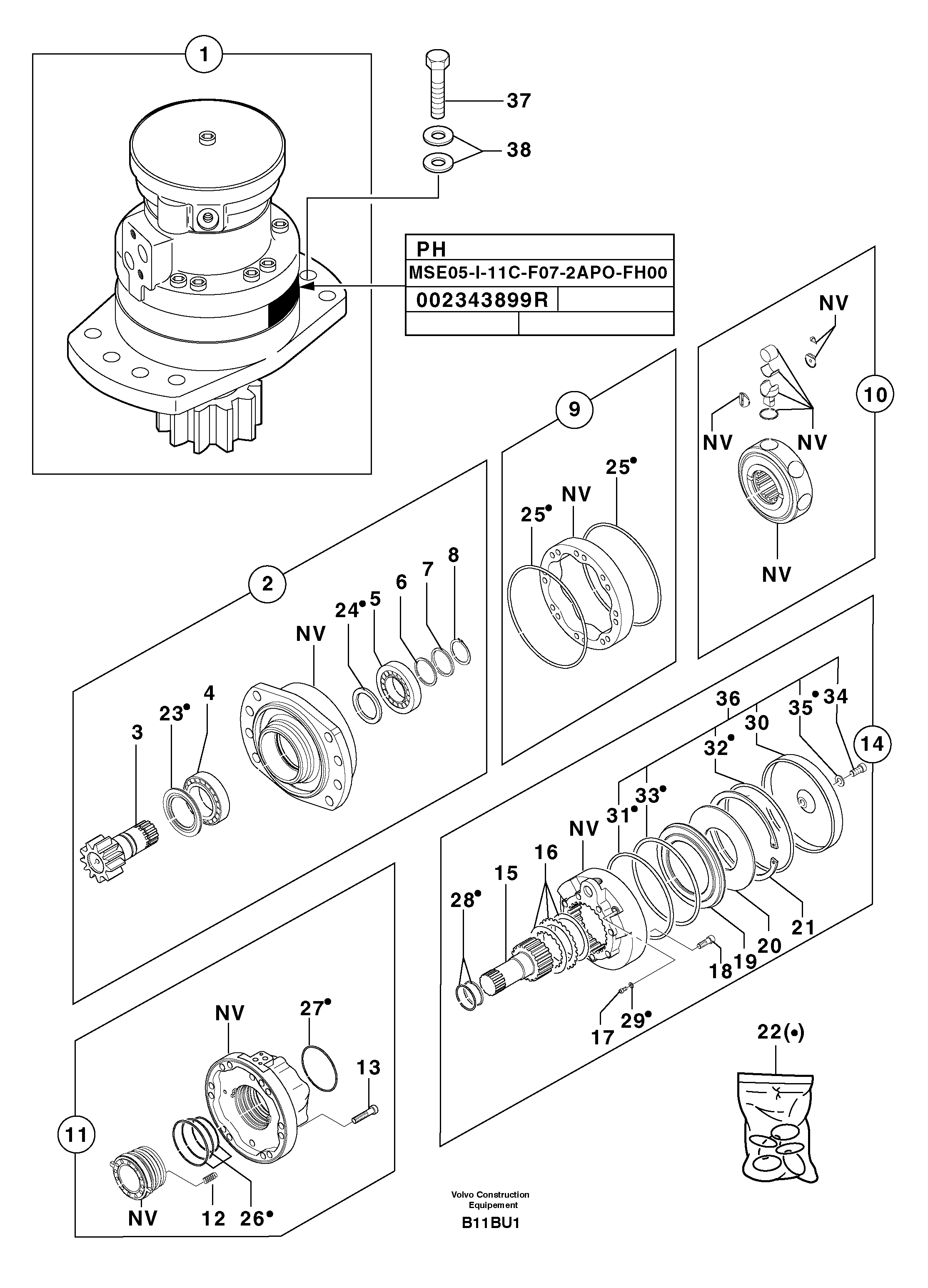 O-ring PJ7418166 VOLVO