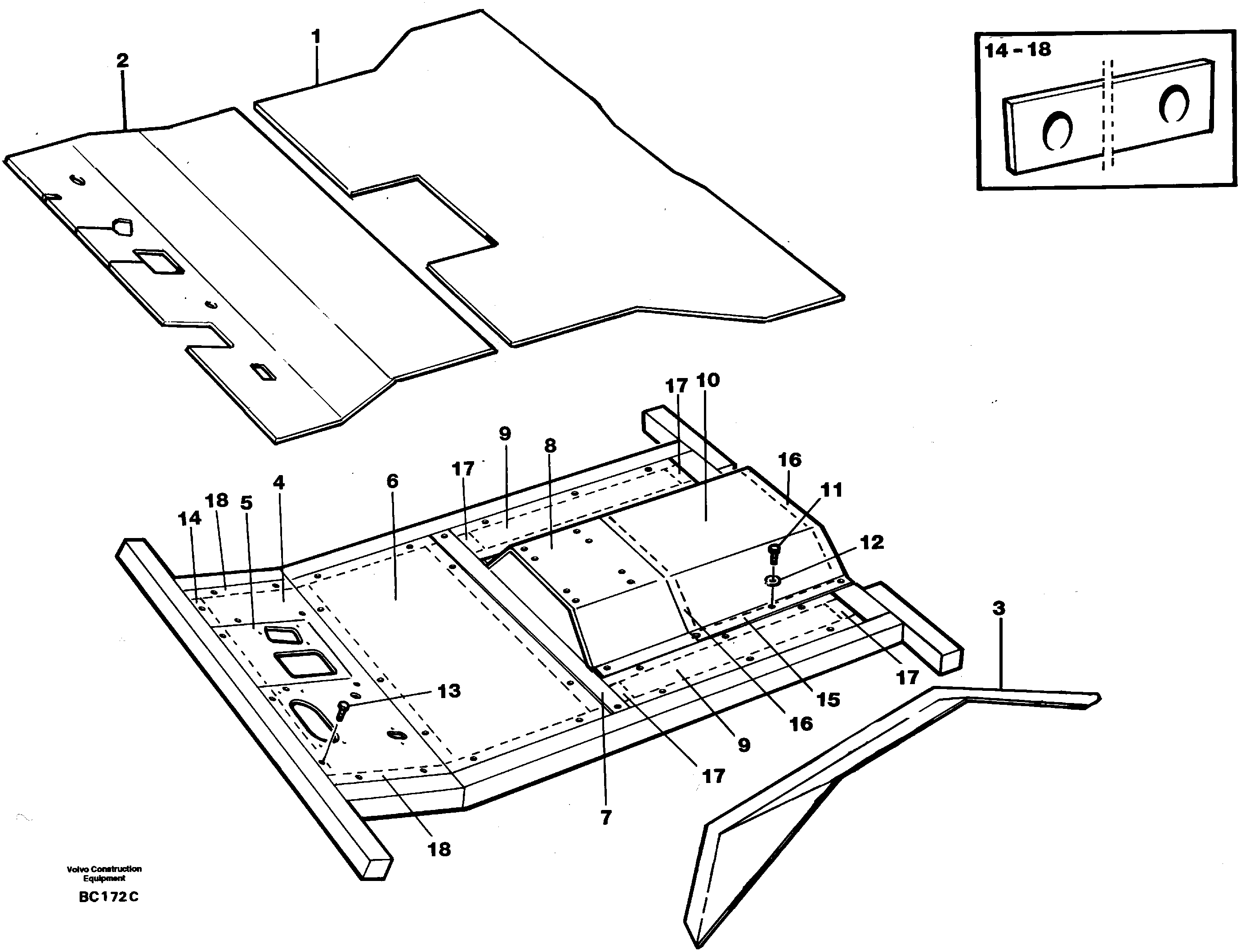 Floor panel VOE11051075 VOLVO