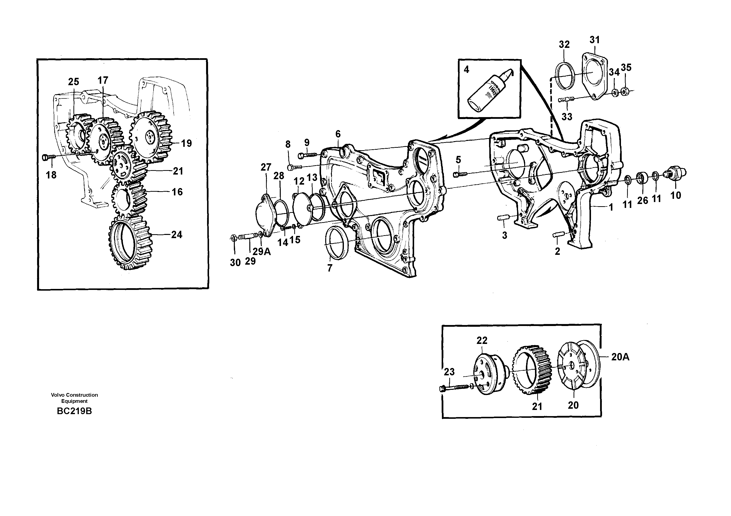 Timing gear cover VOE471506 VOLVO