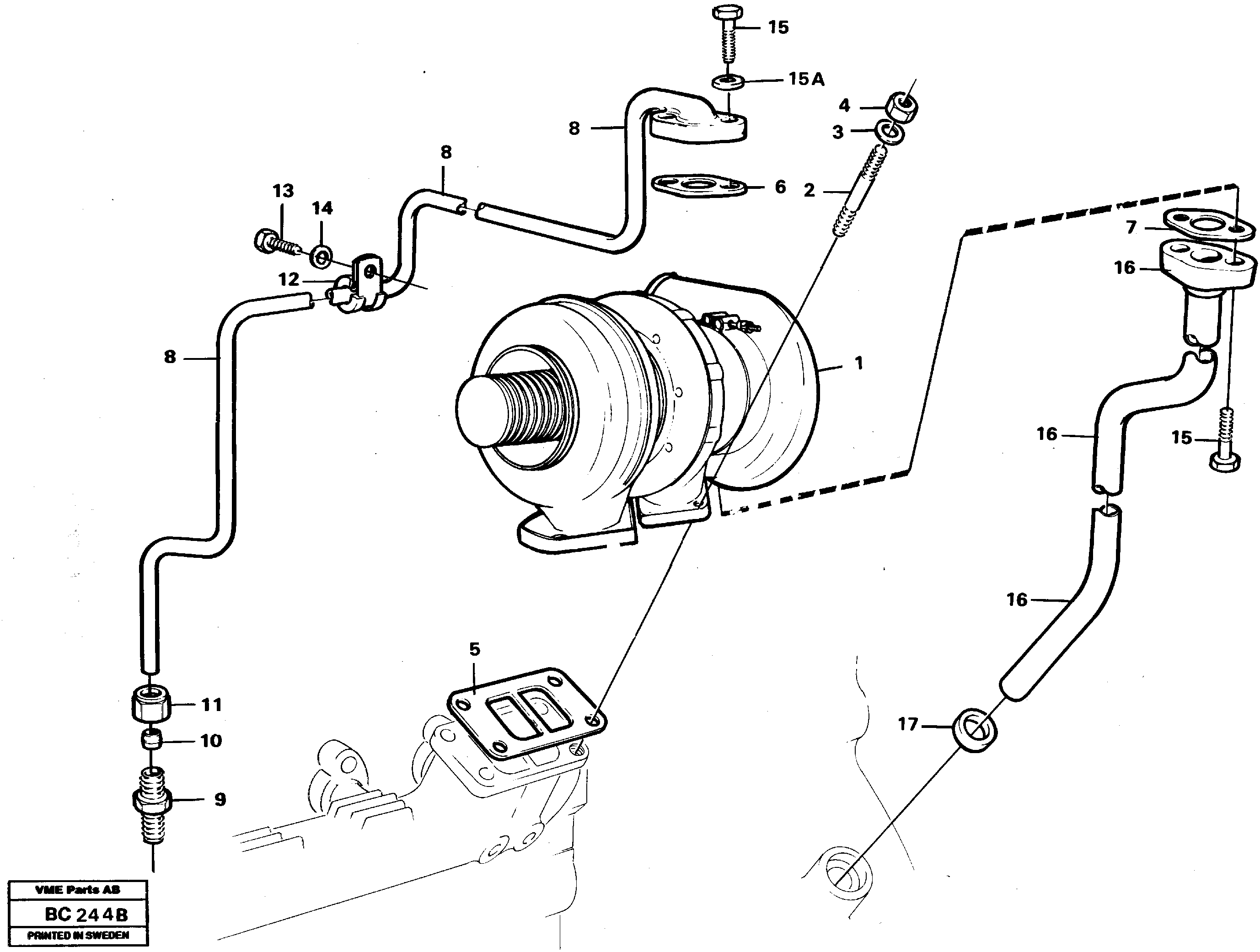 Oil feed pipe VOE11030918 VOLVO
