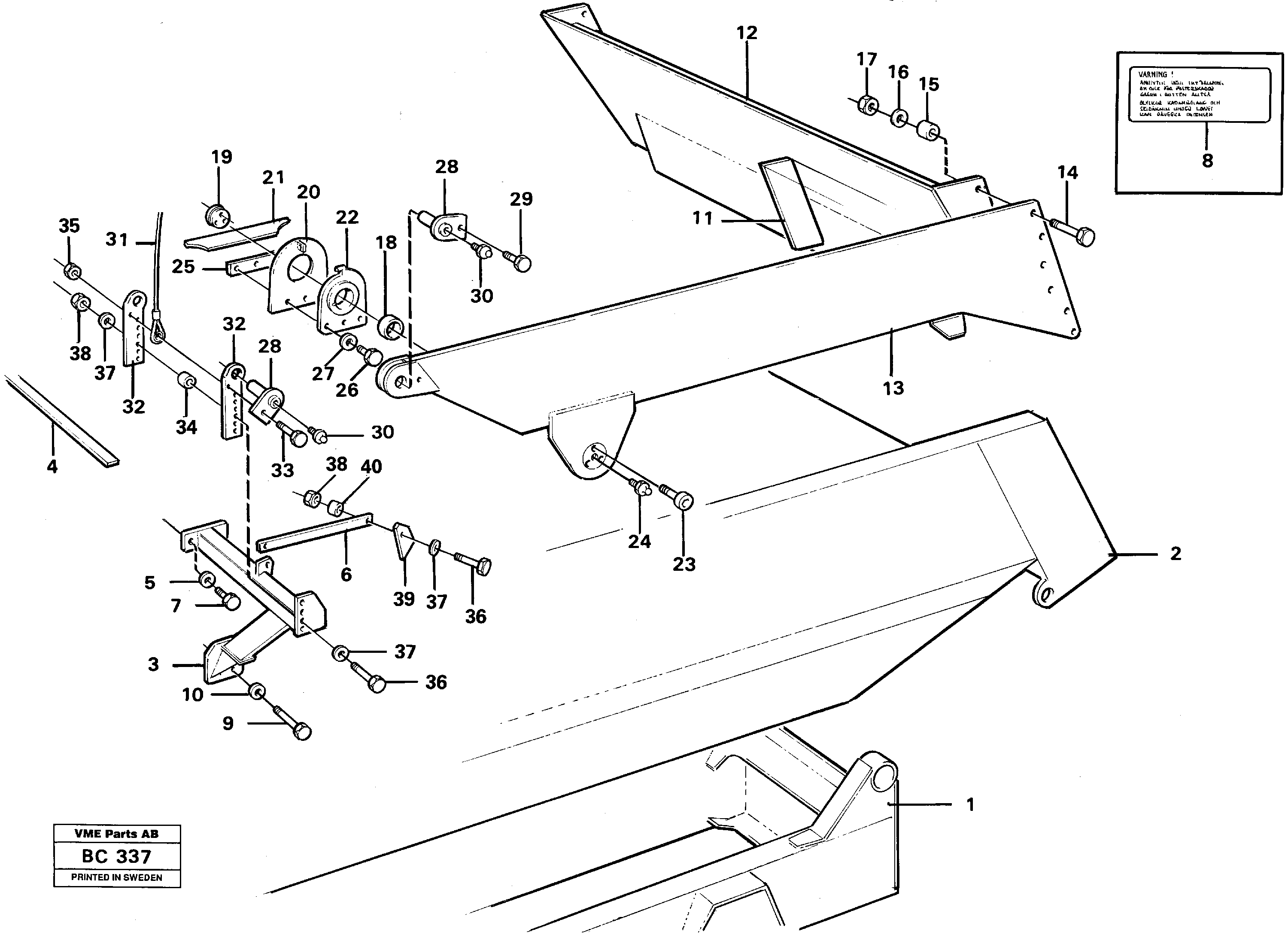 Mounting rail VOE963338 VOLVO