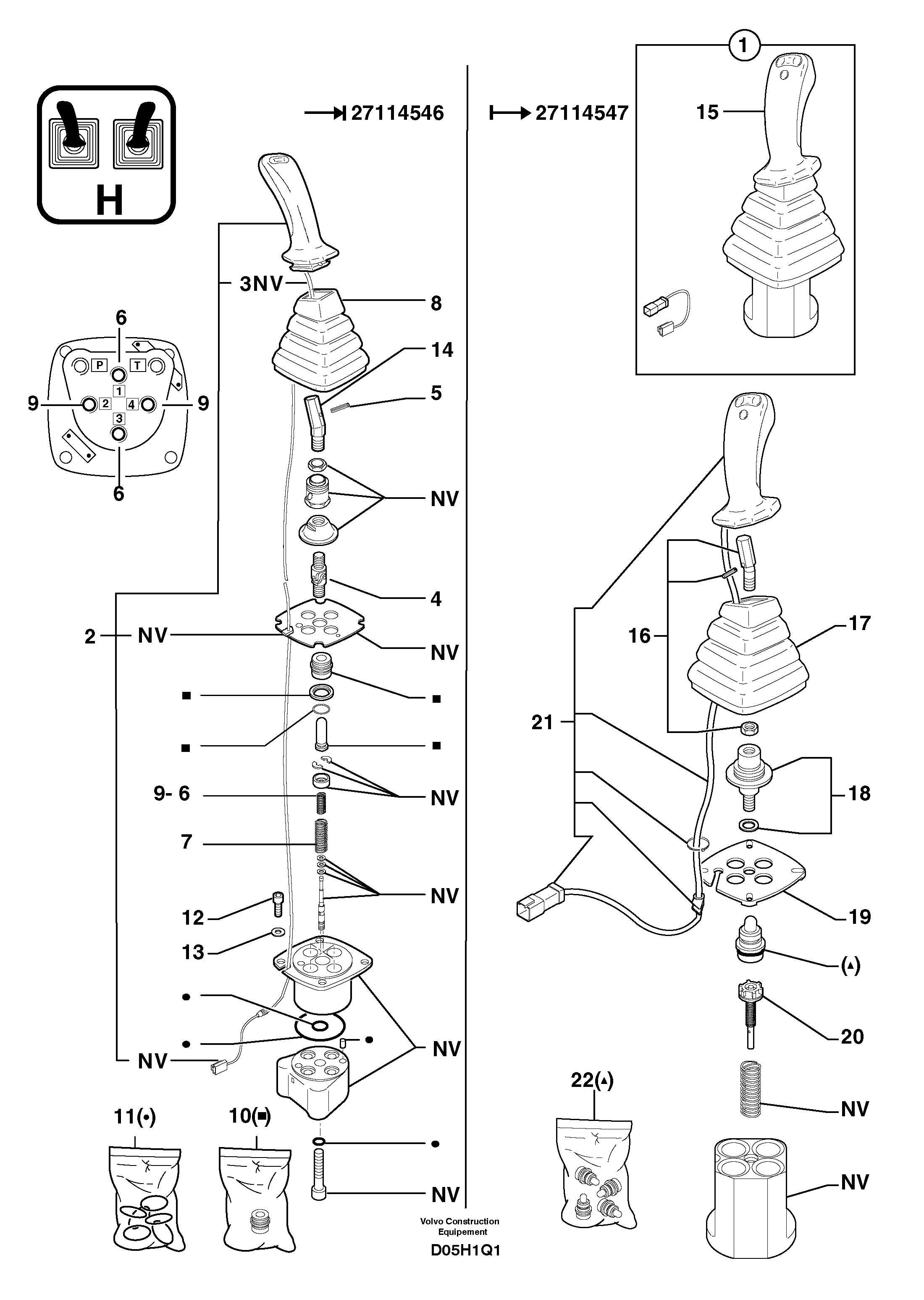 Control lever kit PJ5360177 VOLVO