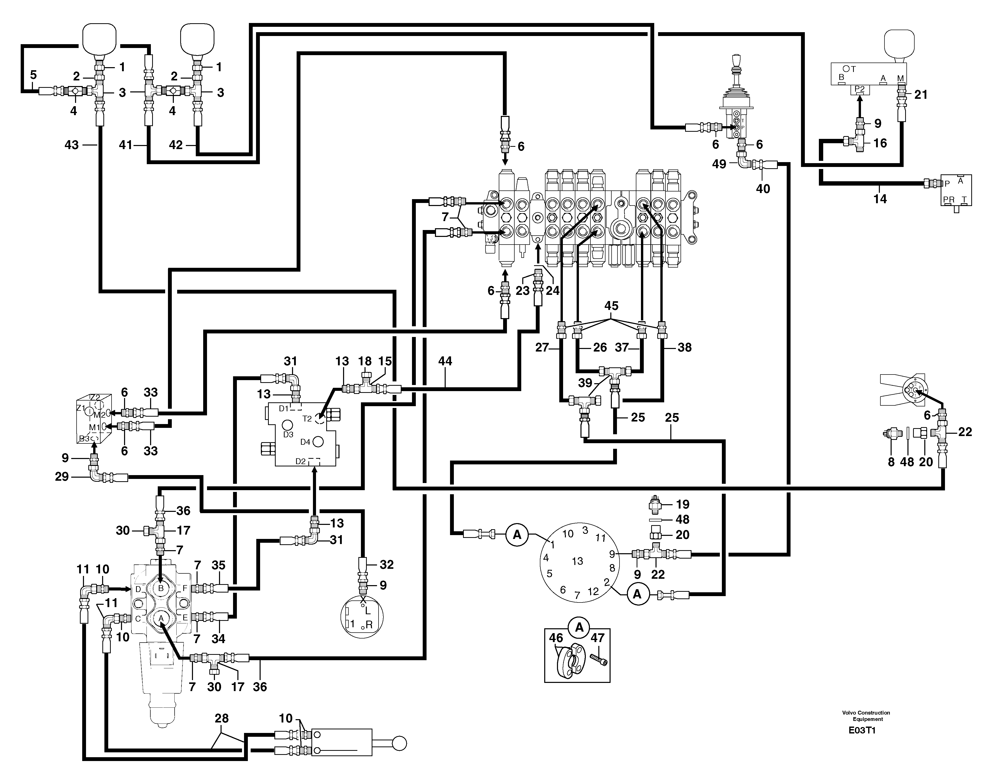 High pressure hose PJ4195633 VOLVO