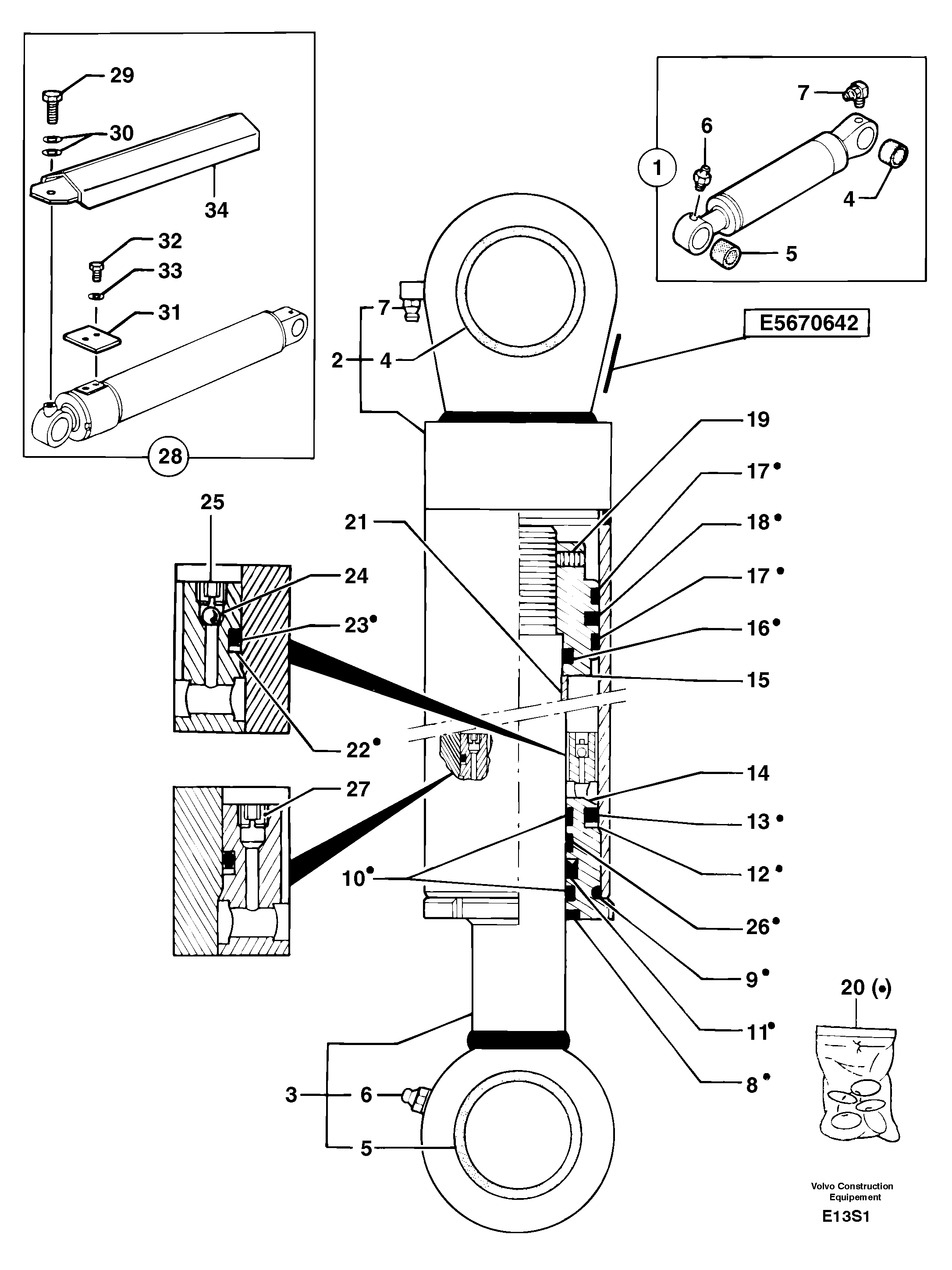 Cylinder rod protec. PJ7450345 VOLVO