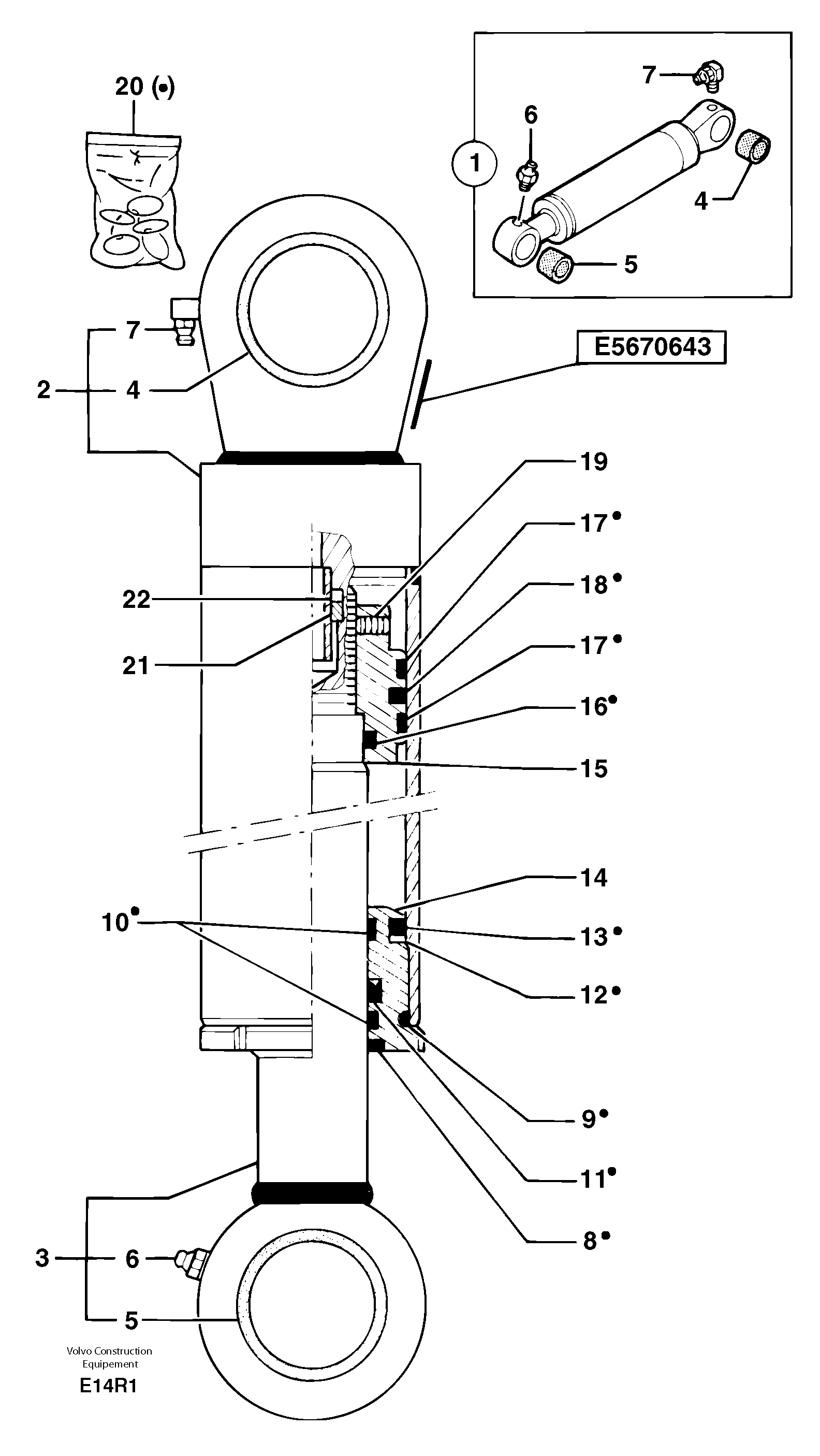Dipper arm cyl. PJ5670643 VOLVO