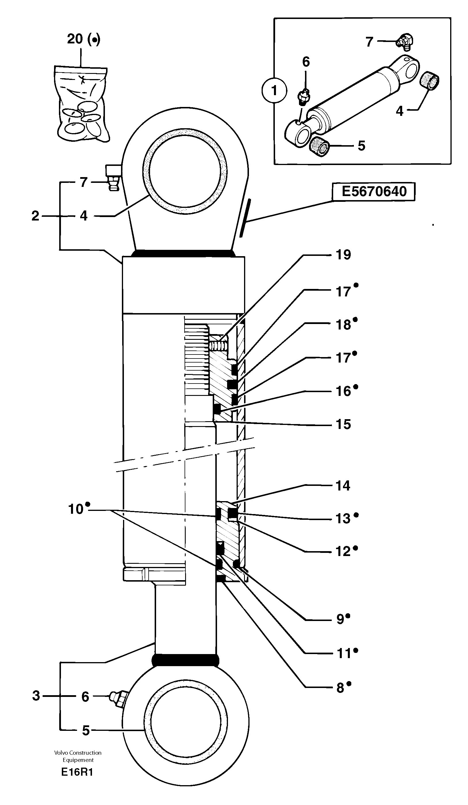 Dozer blade cylinder PJ5670640 VOLVO