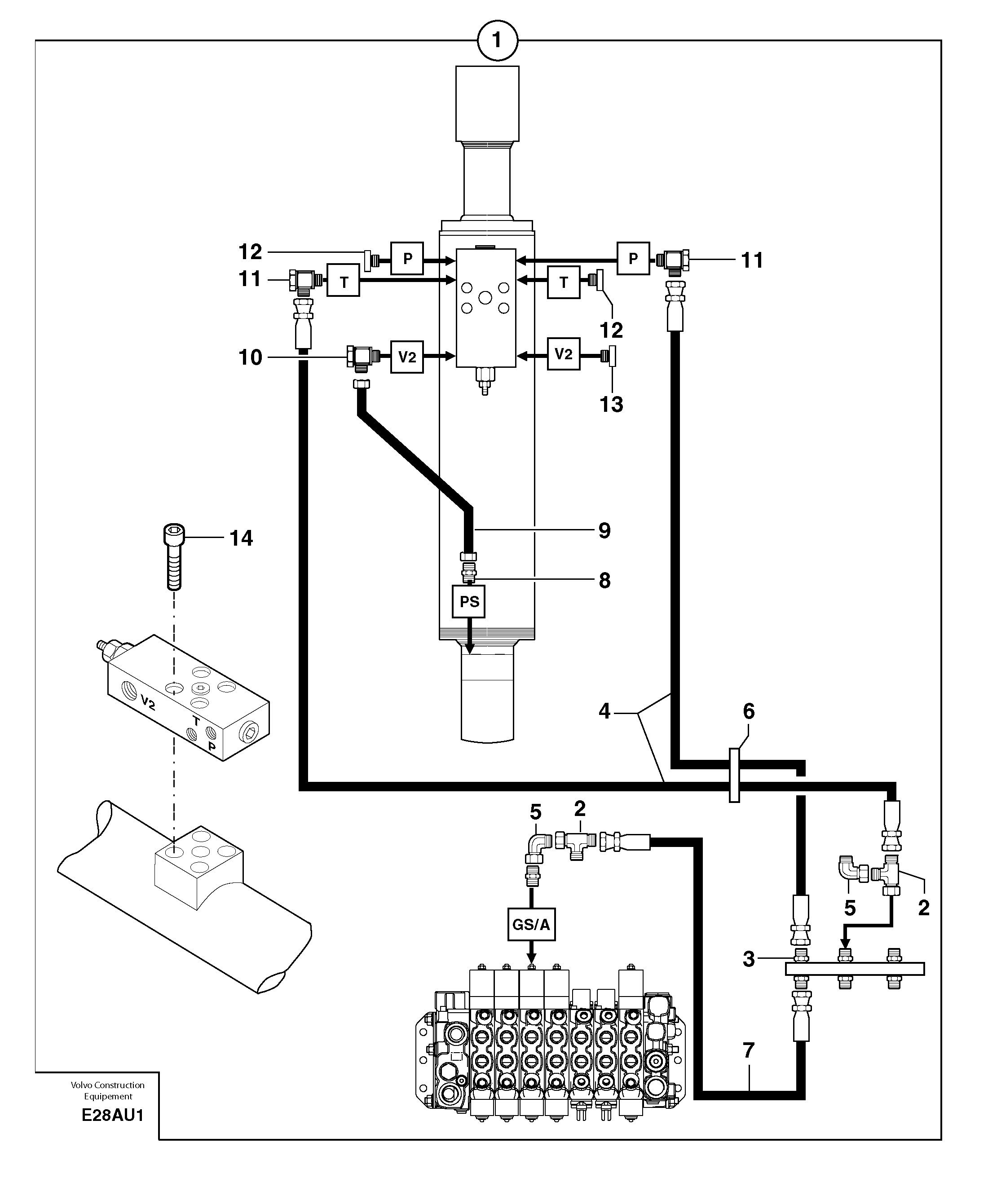 High pressure hose PJ4192543 VOLVO