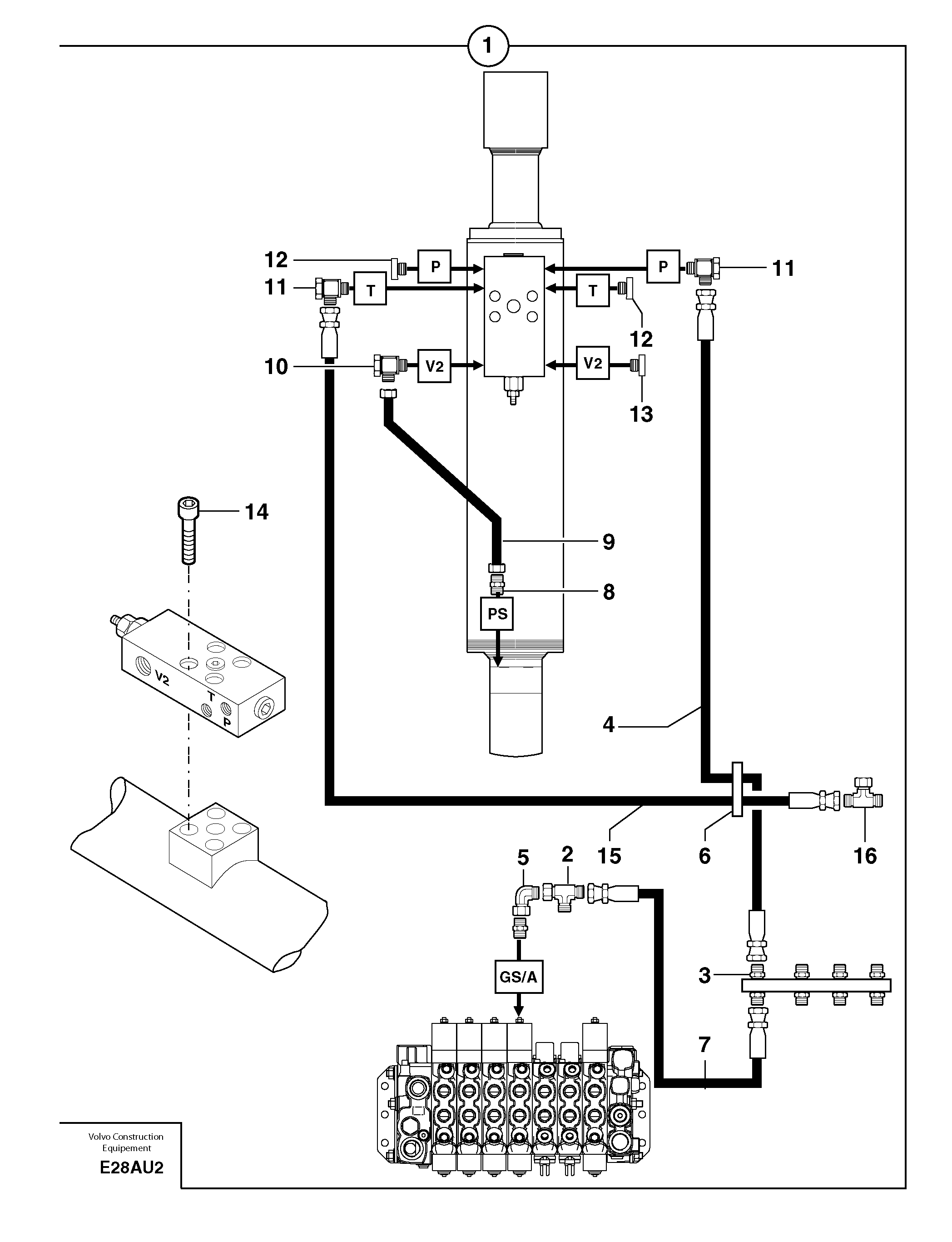 High pressure hose PJ4192544 VOLVO