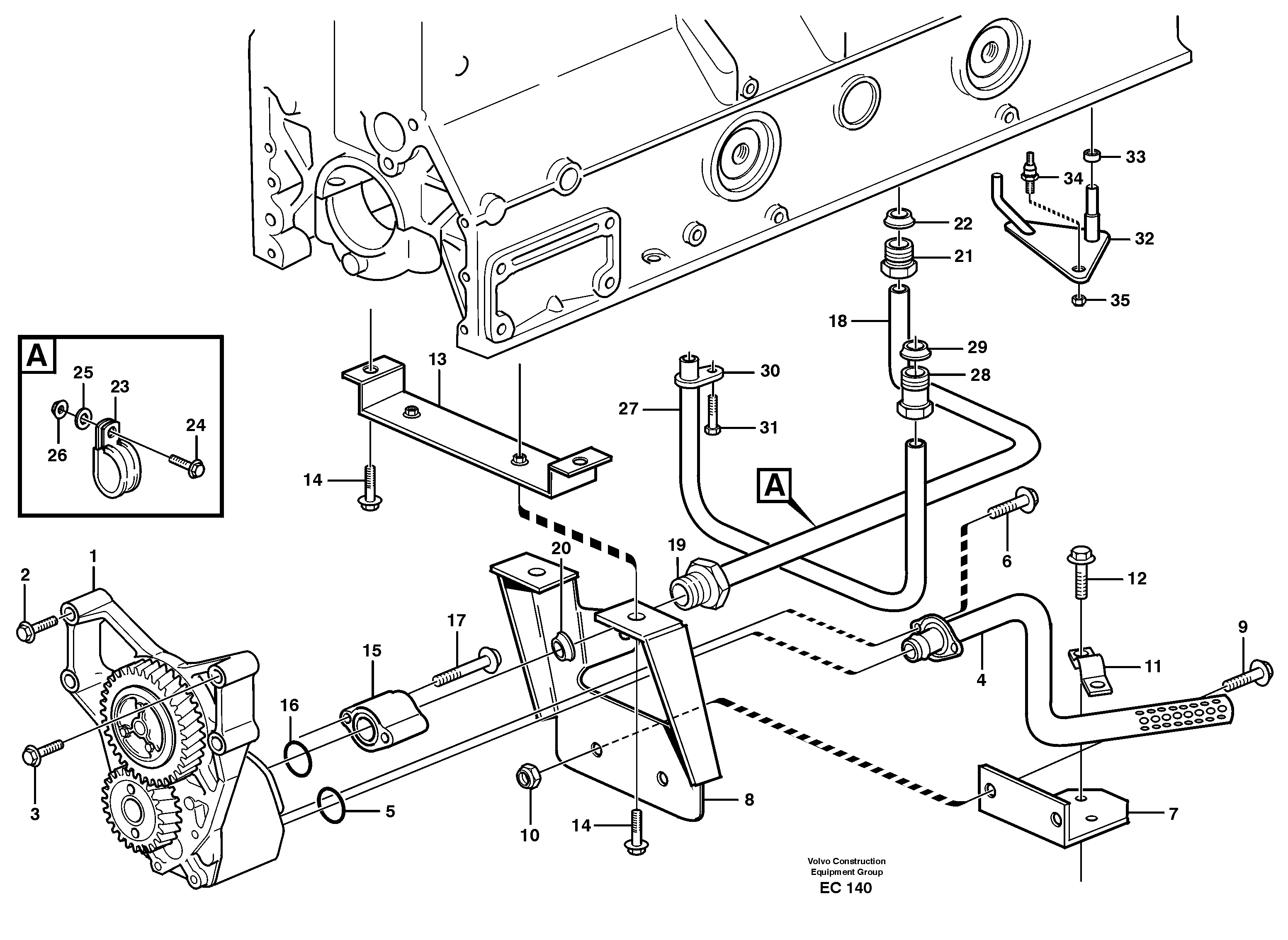 Oil feed pipe VOE420994 VOLVO