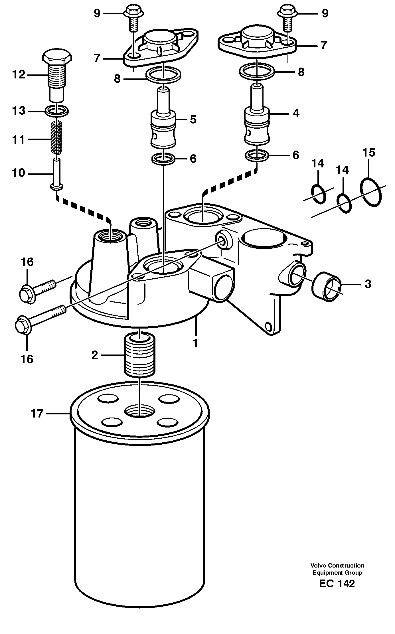 Oil filter housing VOE421637 VOLVO