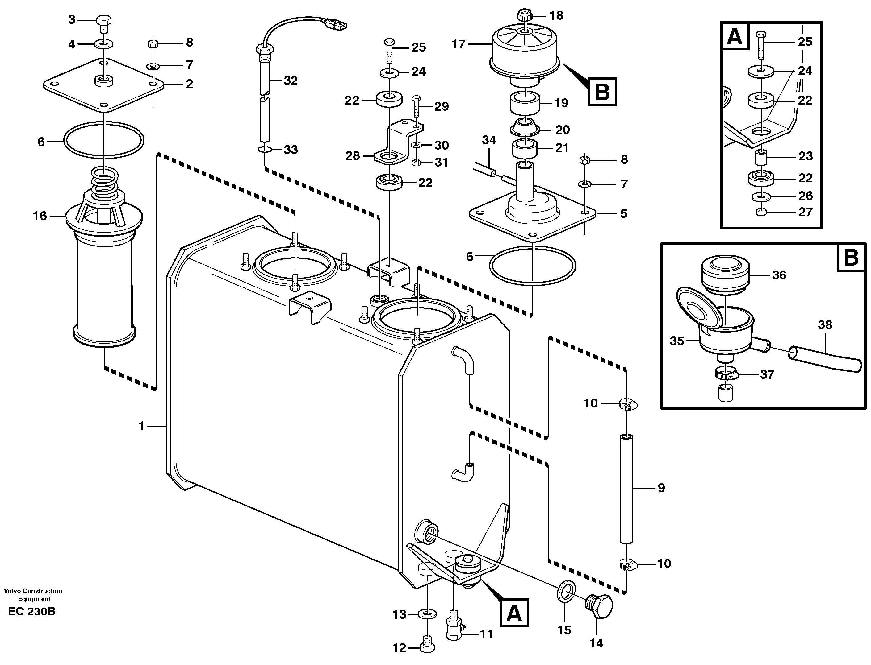 Hydr fluid tank 11101512 VOLVO