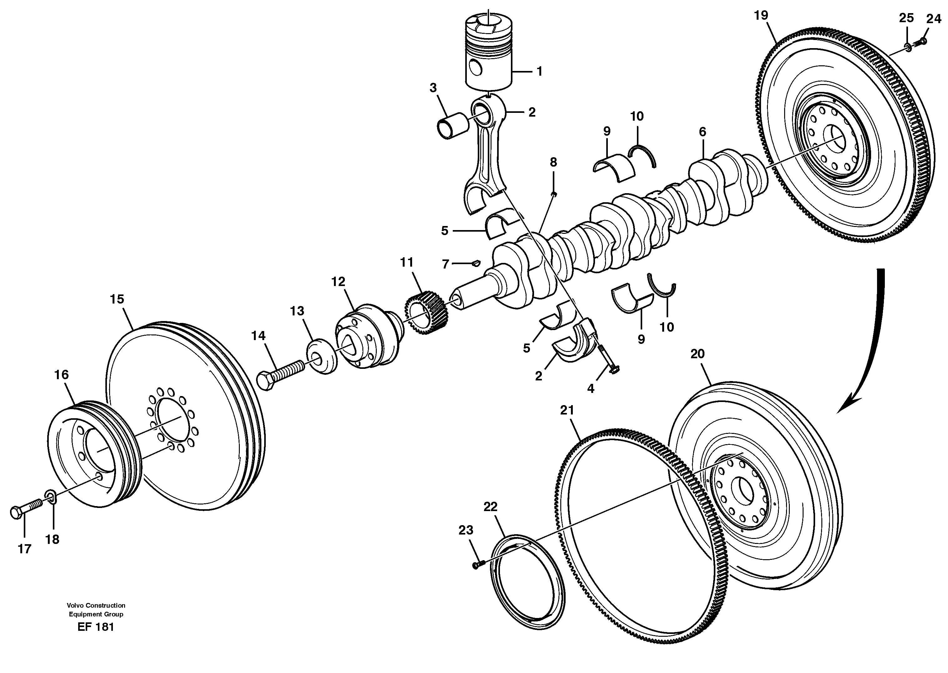Connecting rod VOE422425 VOLVO