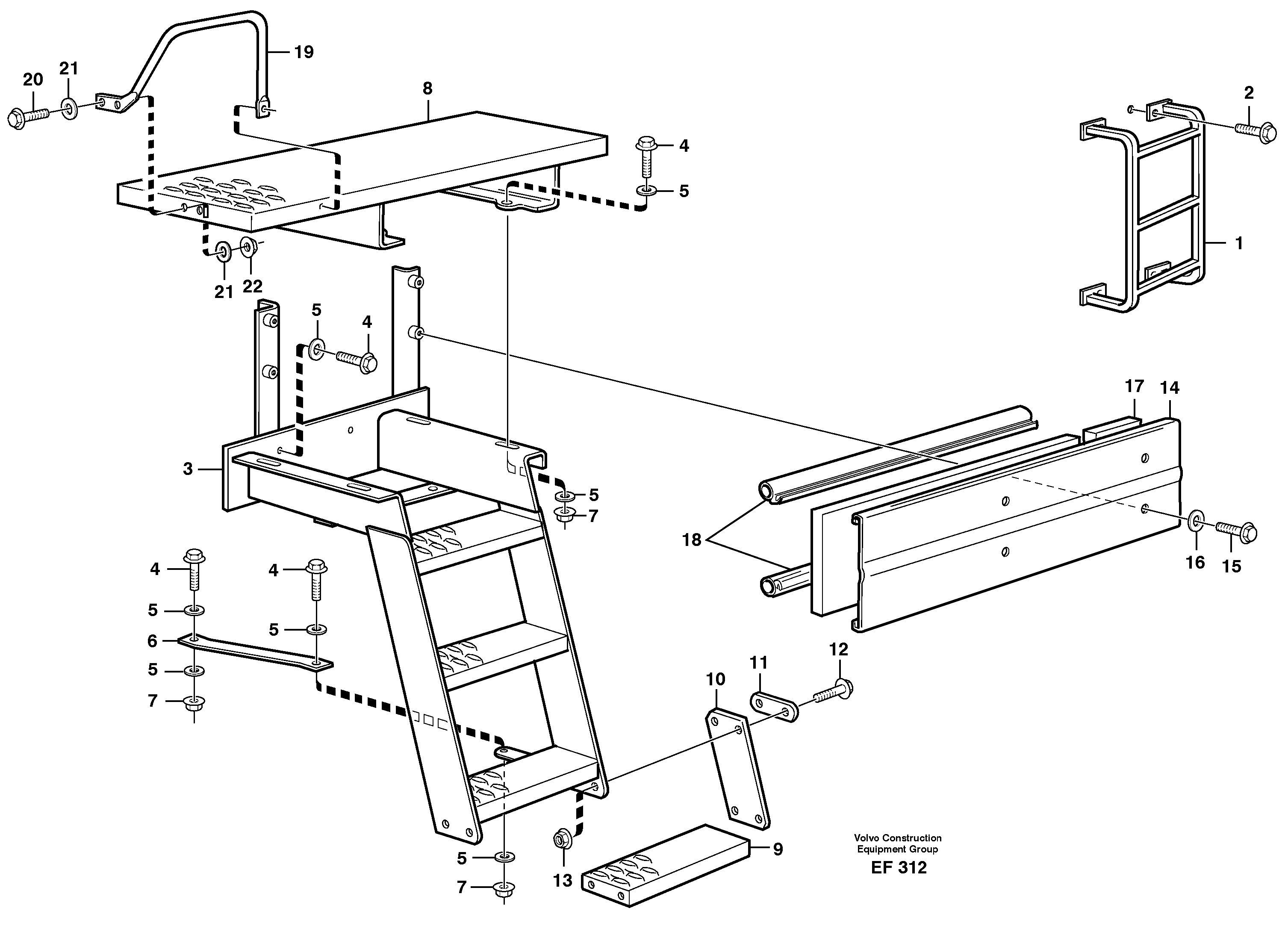 Pedal bracket L.h. VOE11152156 VOLVO