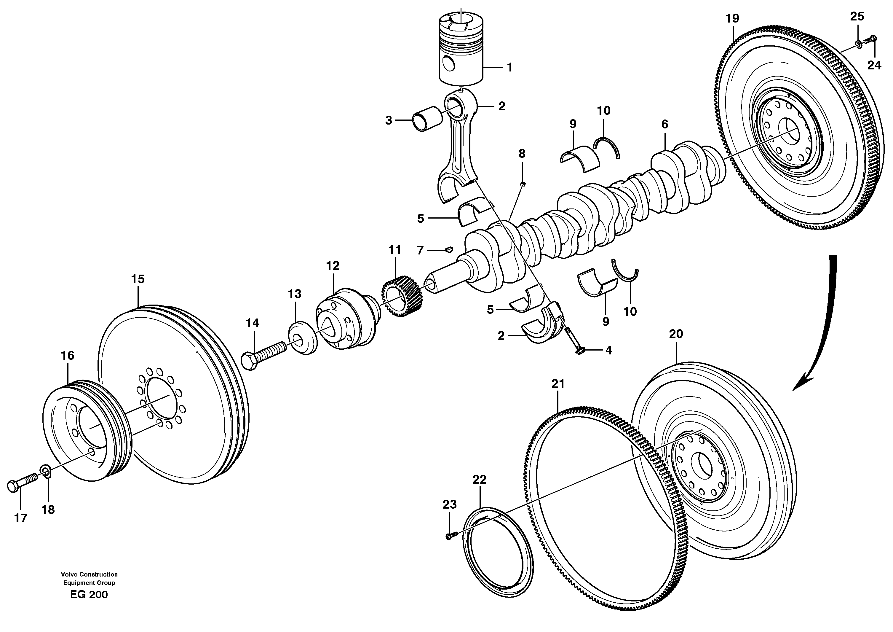Connecting rod VOE470425 VOLVO
