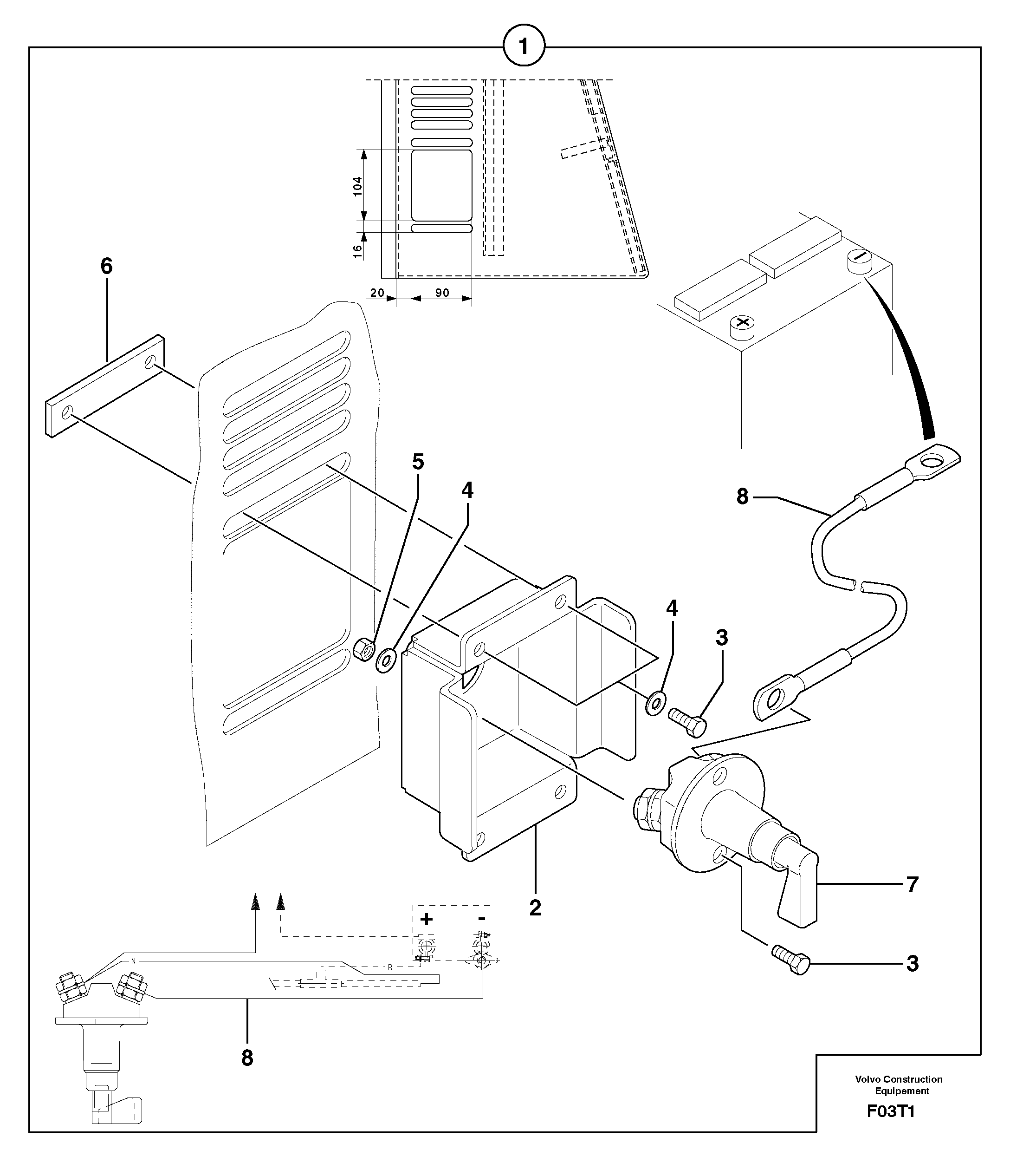 Кабель аккумулятора PJ5720554 VOLVO